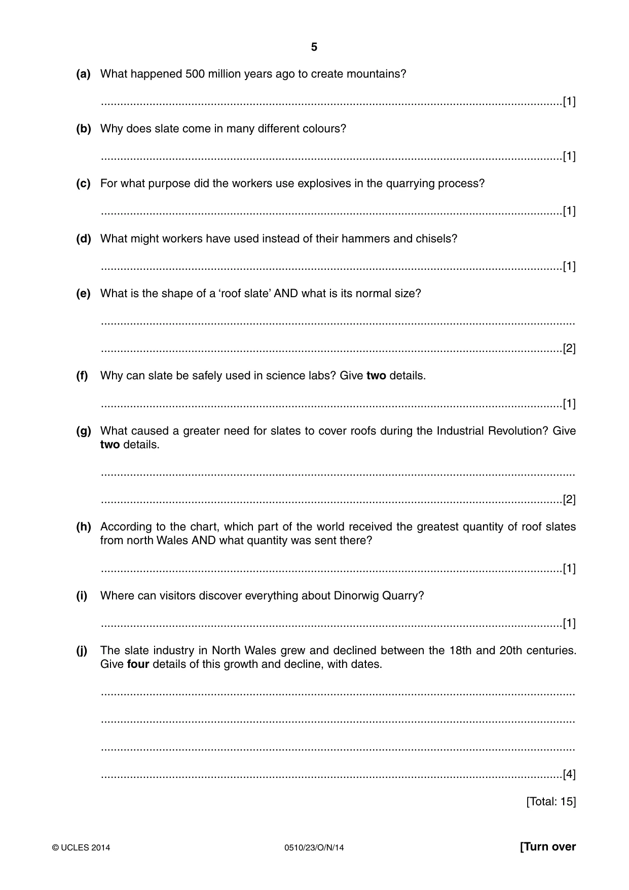 Cambridge IGCSE English - Second Language (oral endorsement) 0510 2014 Oct/Nov Paper 2 · Variant 3 question paper, page 5 of 16