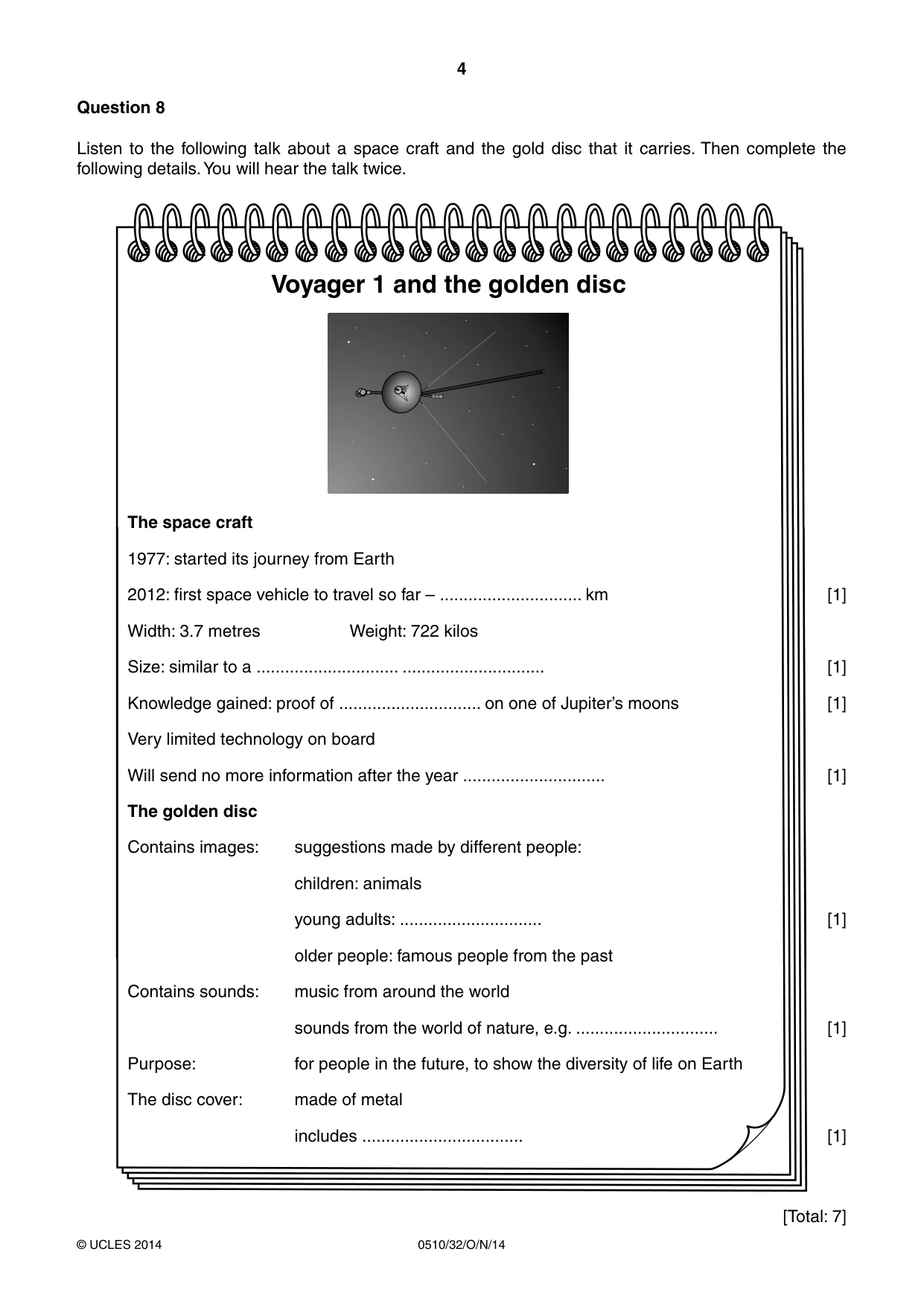 Cambridge IGCSE English - Second Language (oral endorsement) 0510 2014 Oct/Nov Paper 3 · Variant 2 question paper, page 4 of 8