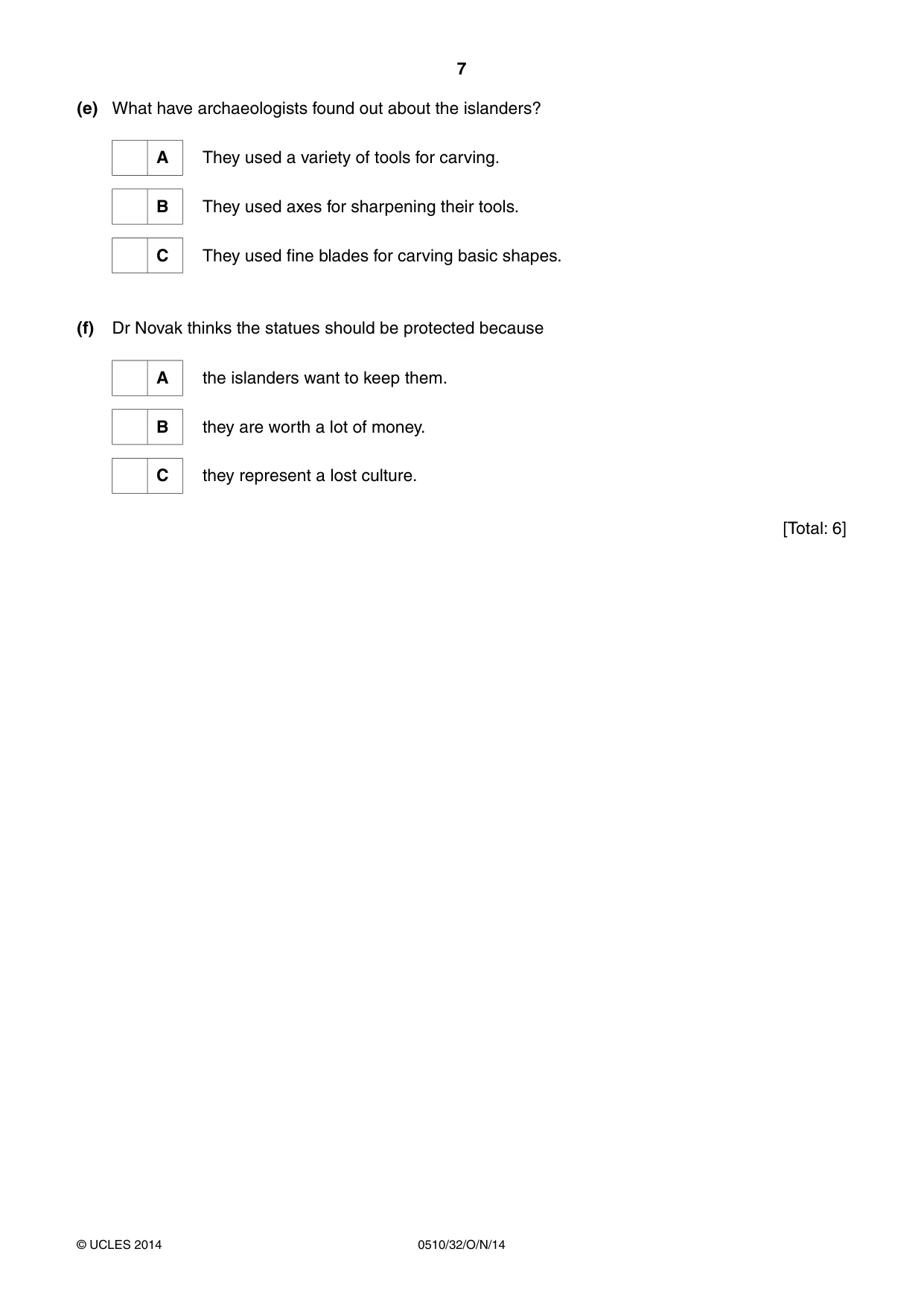 Cambridge IGCSE English - Second Language (oral endorsement) 0510 2014 Oct/Nov Paper 3 · Variant 2 question paper, page 7 of 8
