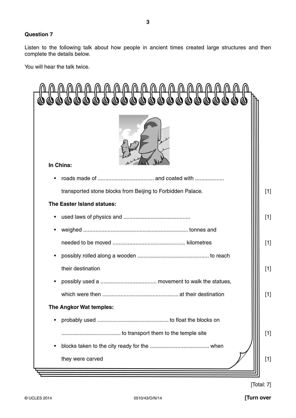 Cambridge IGCSE English - Second Language (oral endorsement) 0510 2014 Oct/Nov Paper 4 · Variant 3 question paper, page 3 of 8
