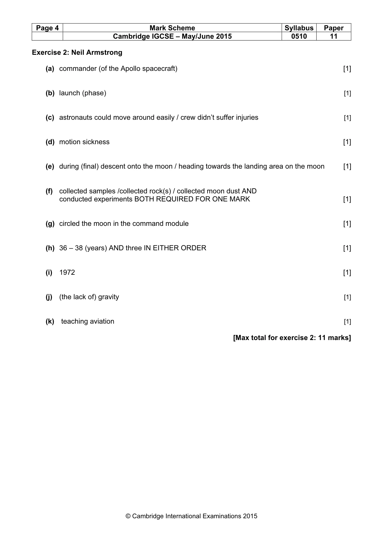 Mark scheme, page 4 of 11