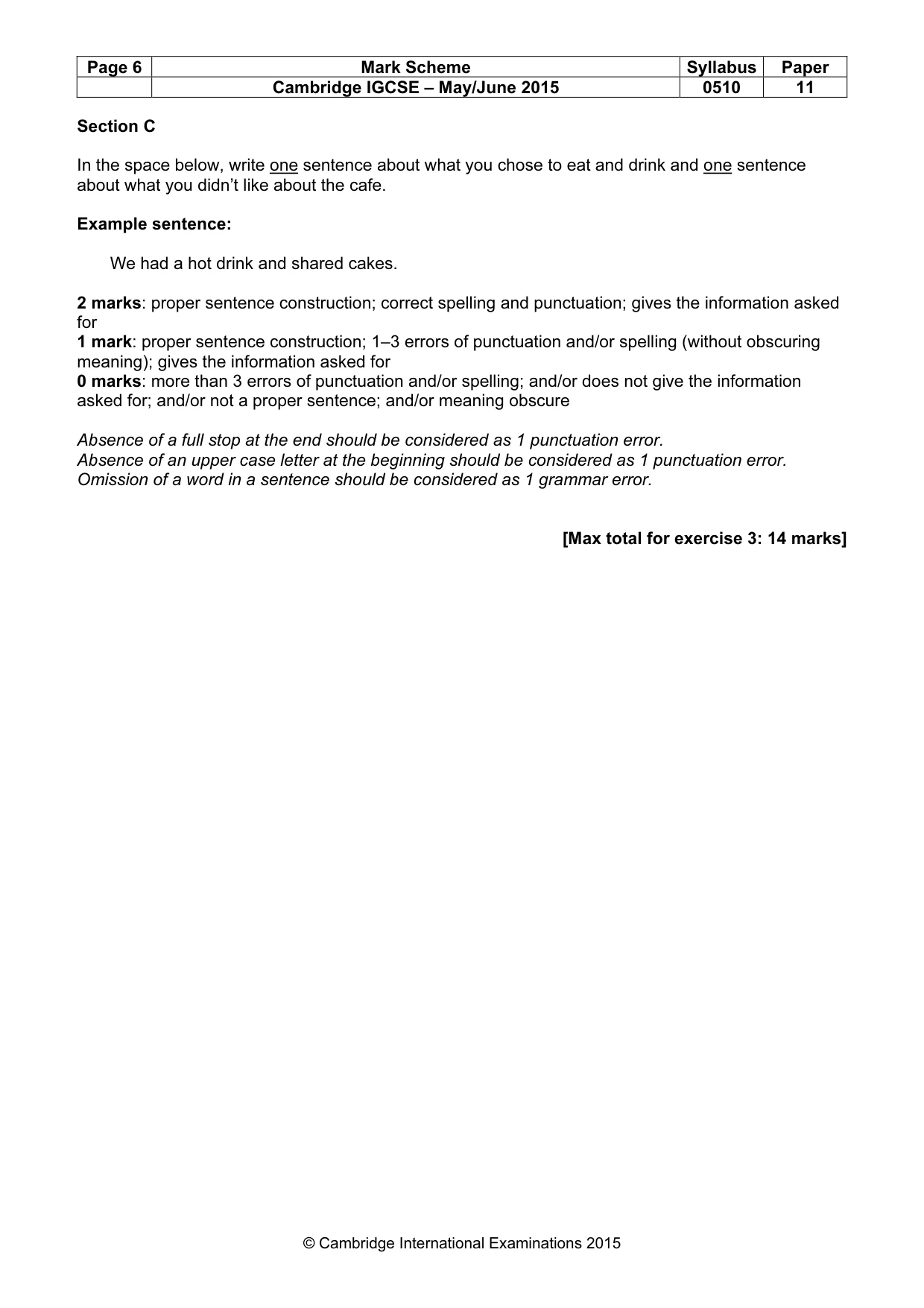 Mark scheme, page 6 of 11