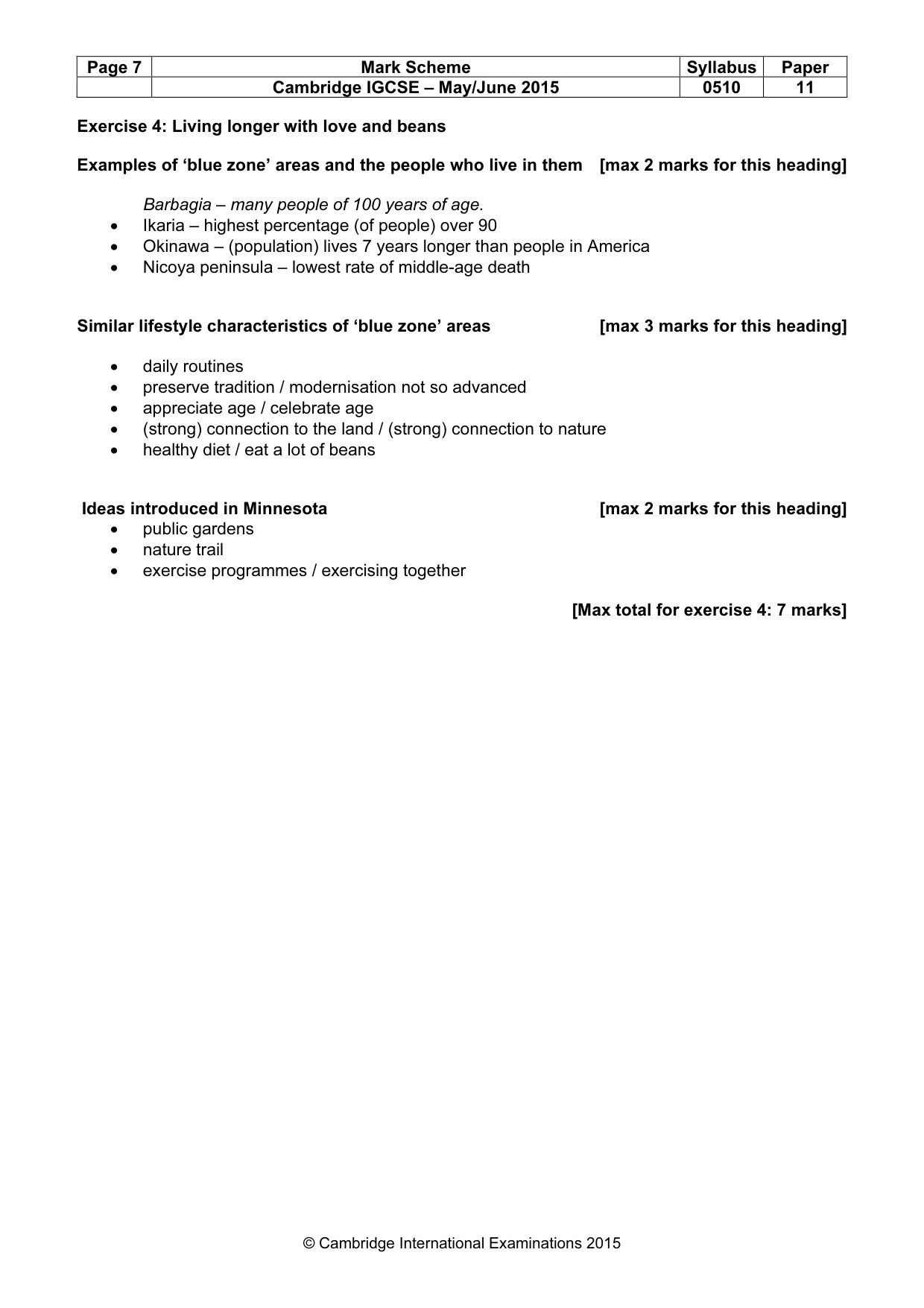 Mark scheme, page 7 of 11