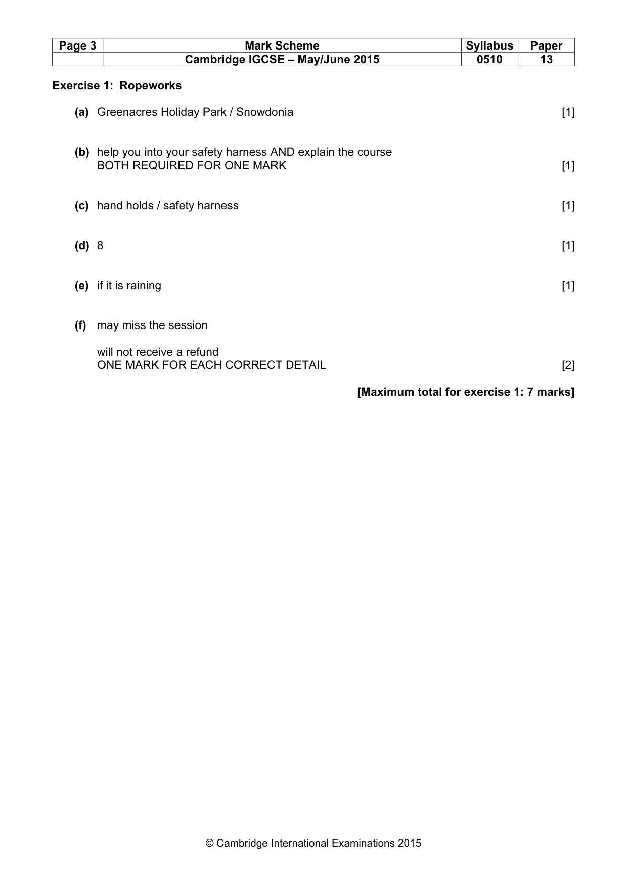 Mark scheme, page 3 of 11