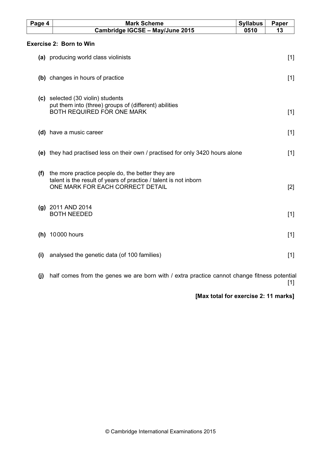 Mark scheme, page 4 of 11