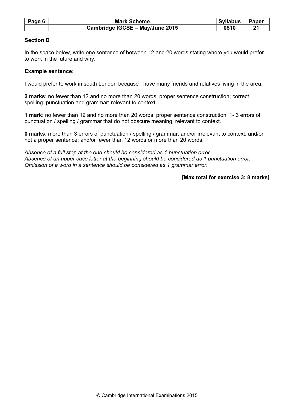 Mark scheme, page 6 of 12
