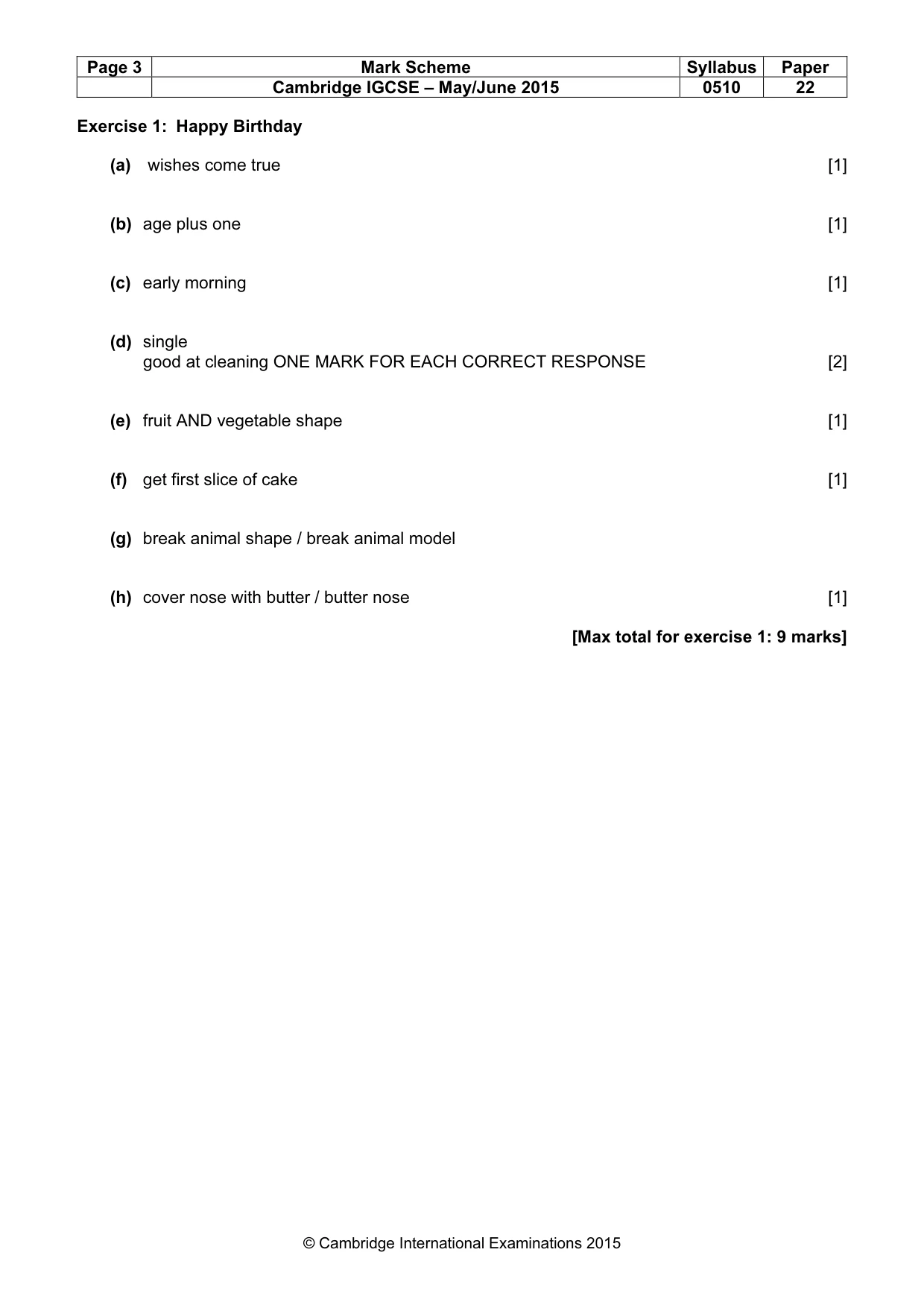 Mark scheme, page 3 of 11
