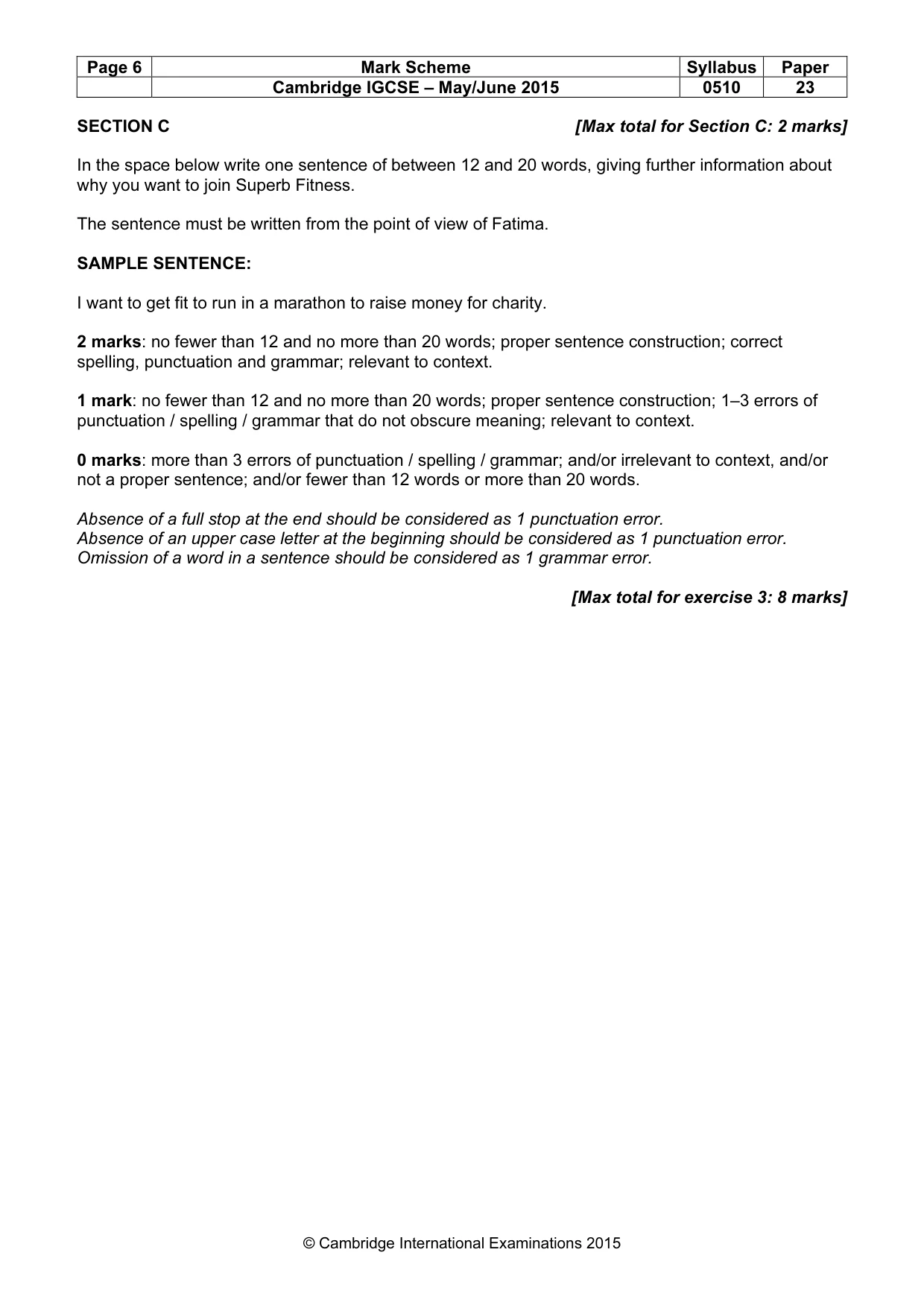 Mark scheme, page 6 of 12