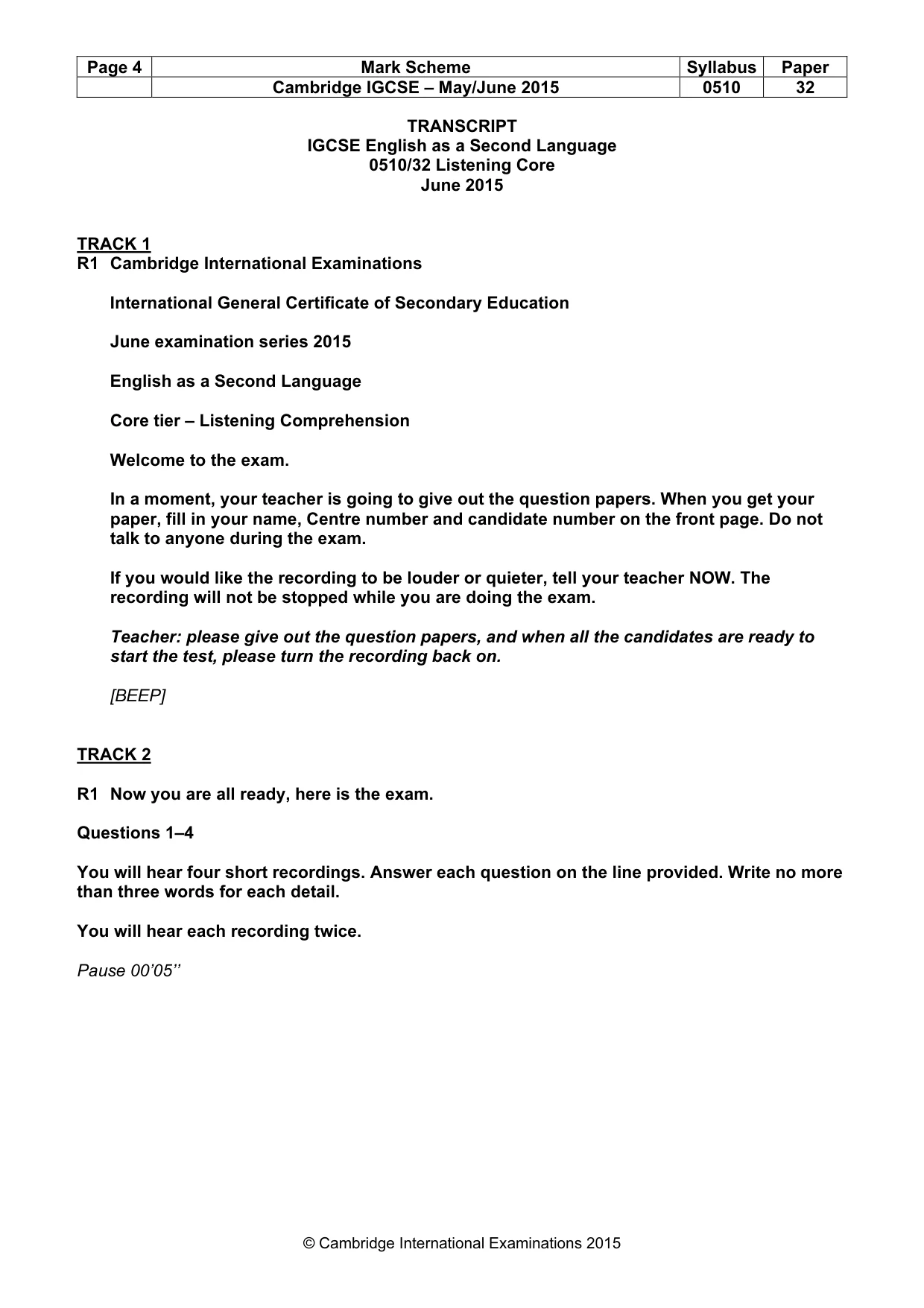 Mark scheme, page 4 of 11