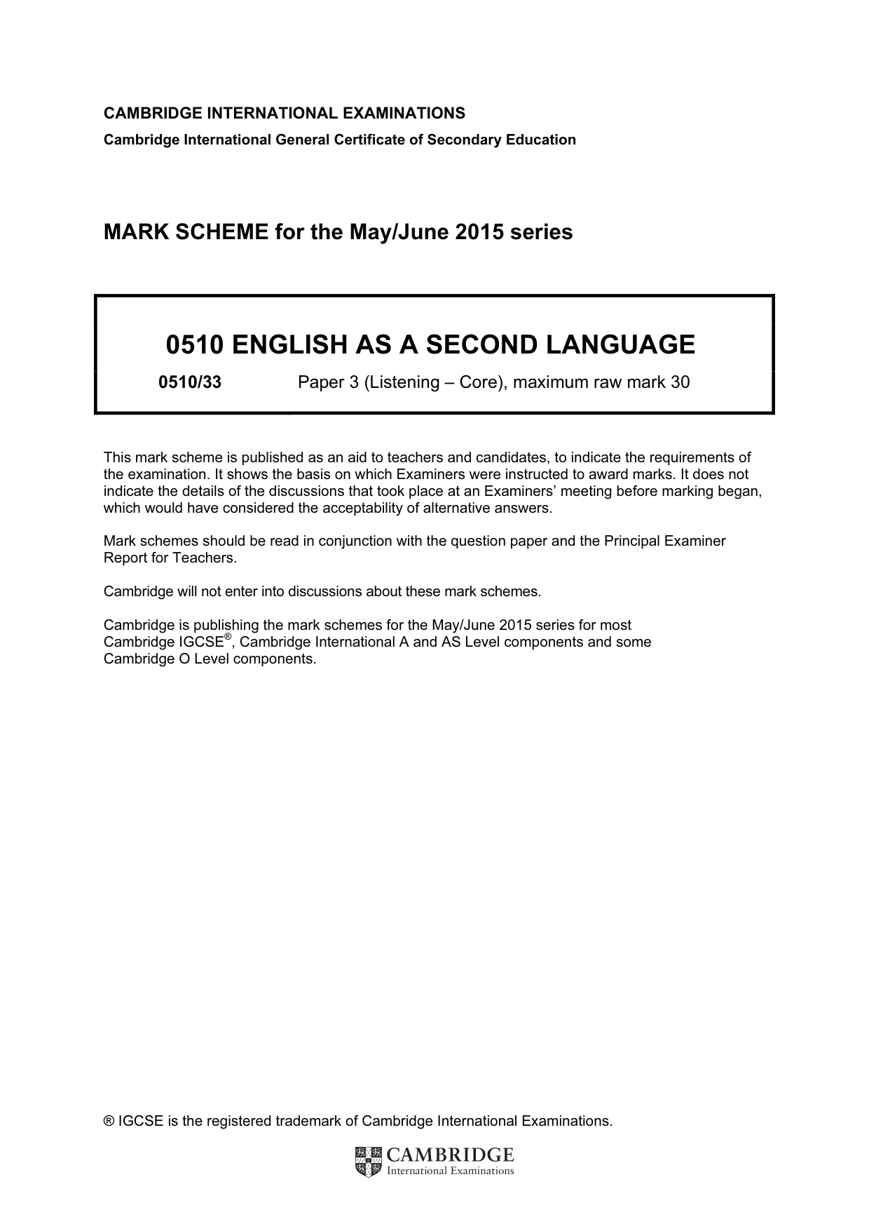 Mark scheme, page 1 of 11