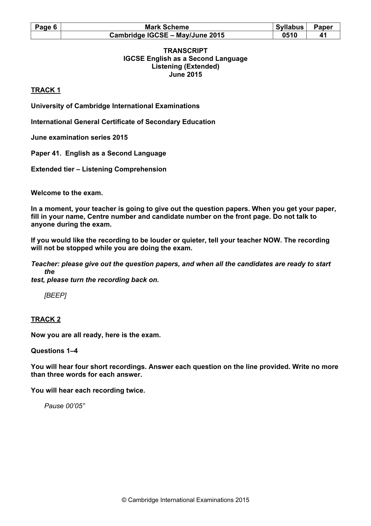Mark scheme, page 6 of 17