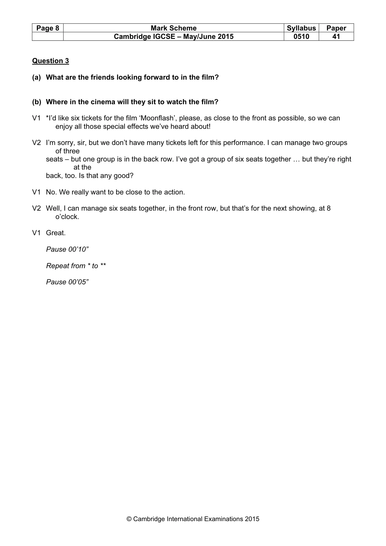 Mark scheme, page 8 of 17