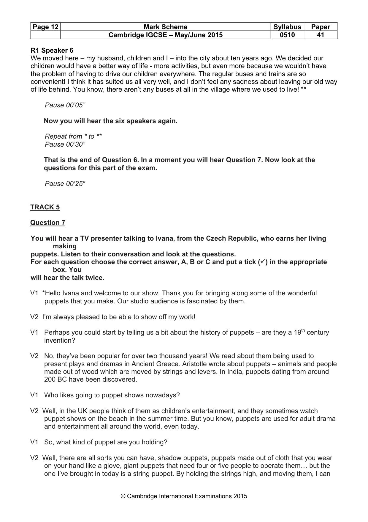 Mark scheme, page 12 of 17