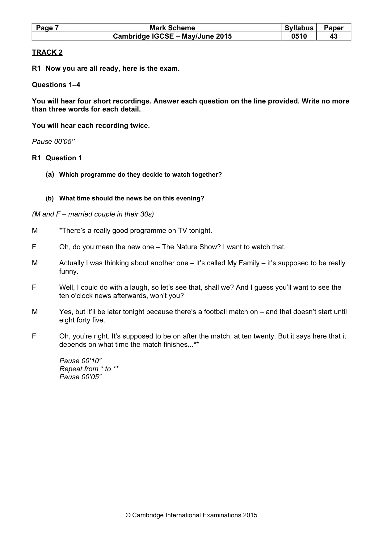 Mark scheme, page 7 of 16