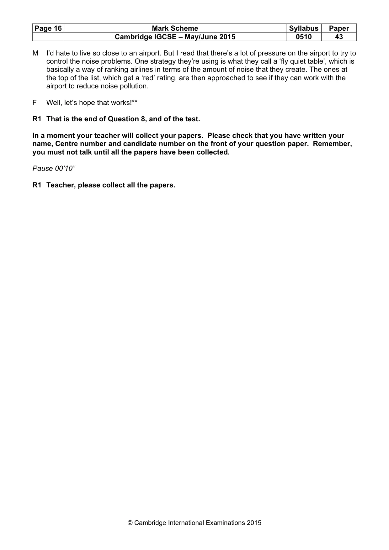Mark scheme, page 16 of 16