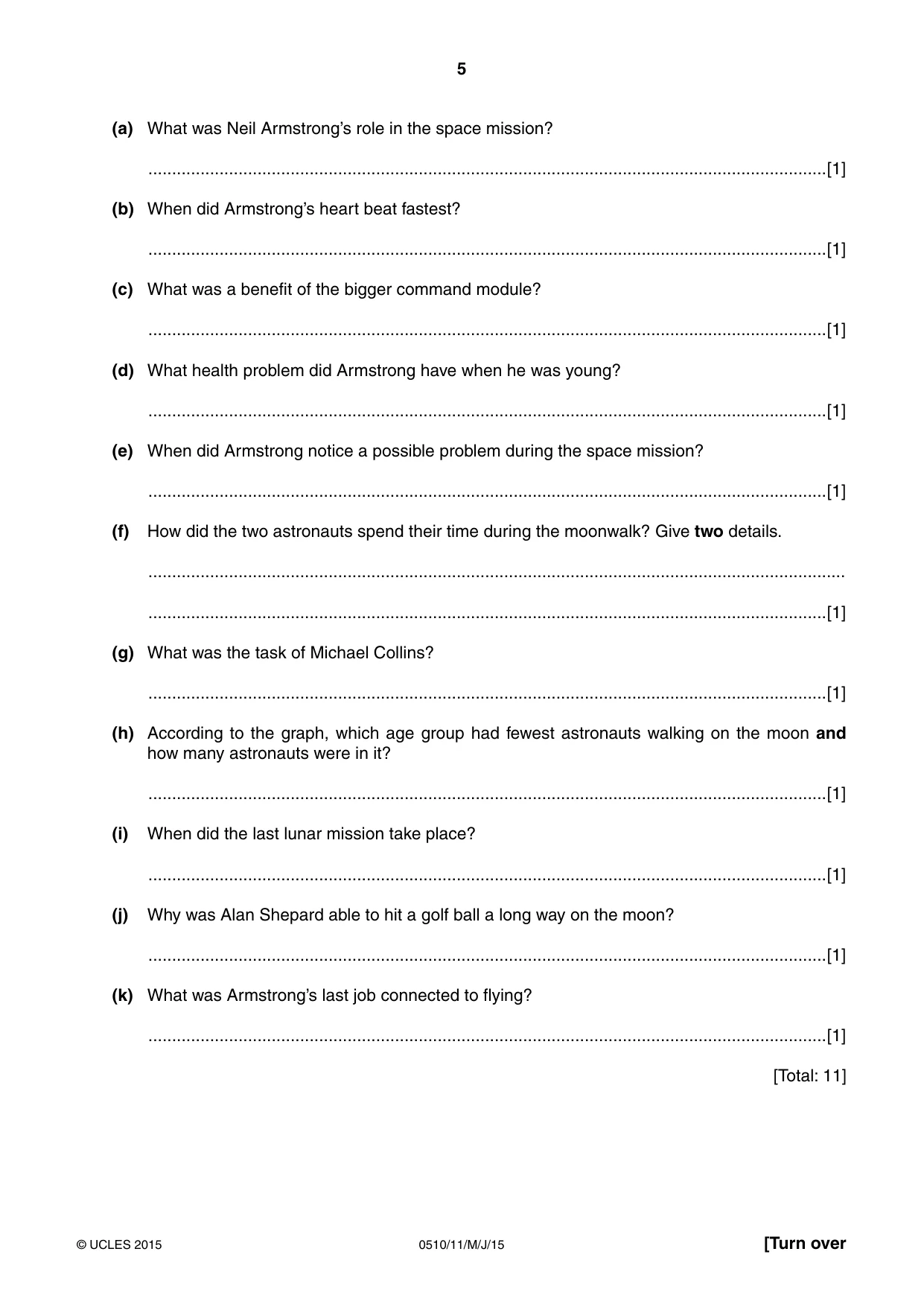 Cambridge IGCSE English - Second Language (oral endorsement) 0510 2015 May/June Paper 1 · Variant 1 question paper, page 5 of 16