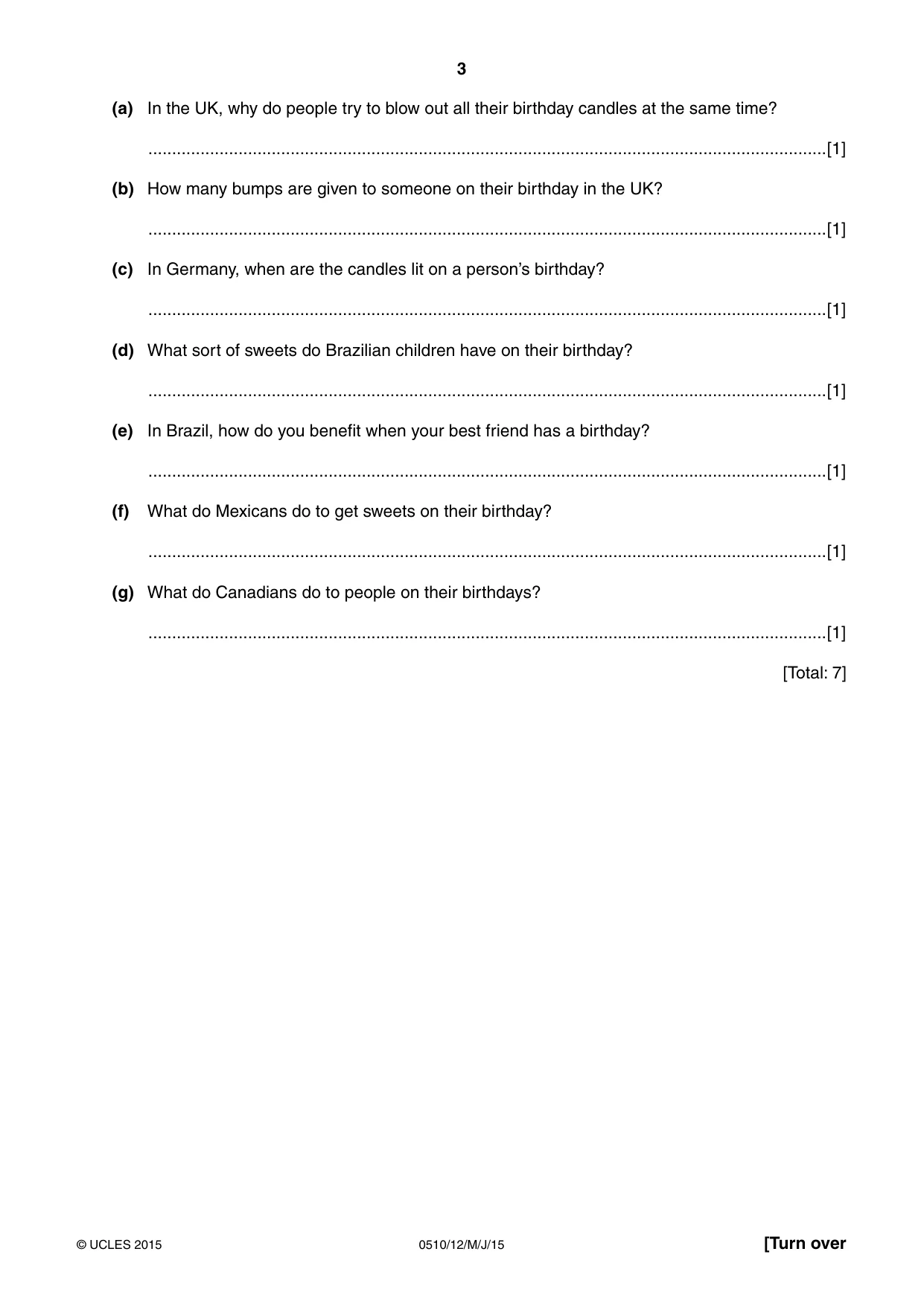 Cambridge IGCSE English - Second Language (oral endorsement) 0510 2015 May/June Paper 1 · Variant 2 question paper, page 3 of 16