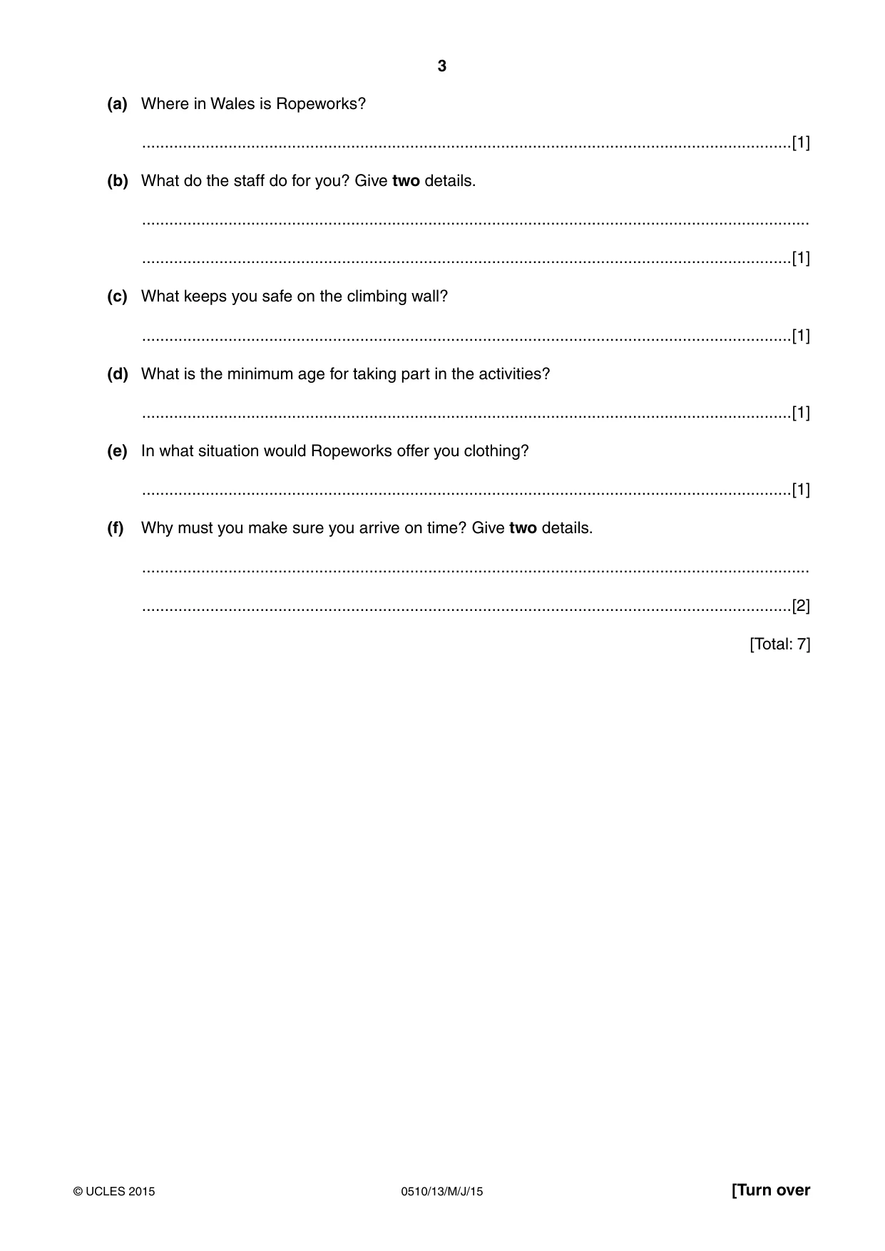 Cambridge IGCSE English - Second Language (oral endorsement) 0510 2015 May/June Paper 1 · Variant 3 question paper, page 3 of 16
