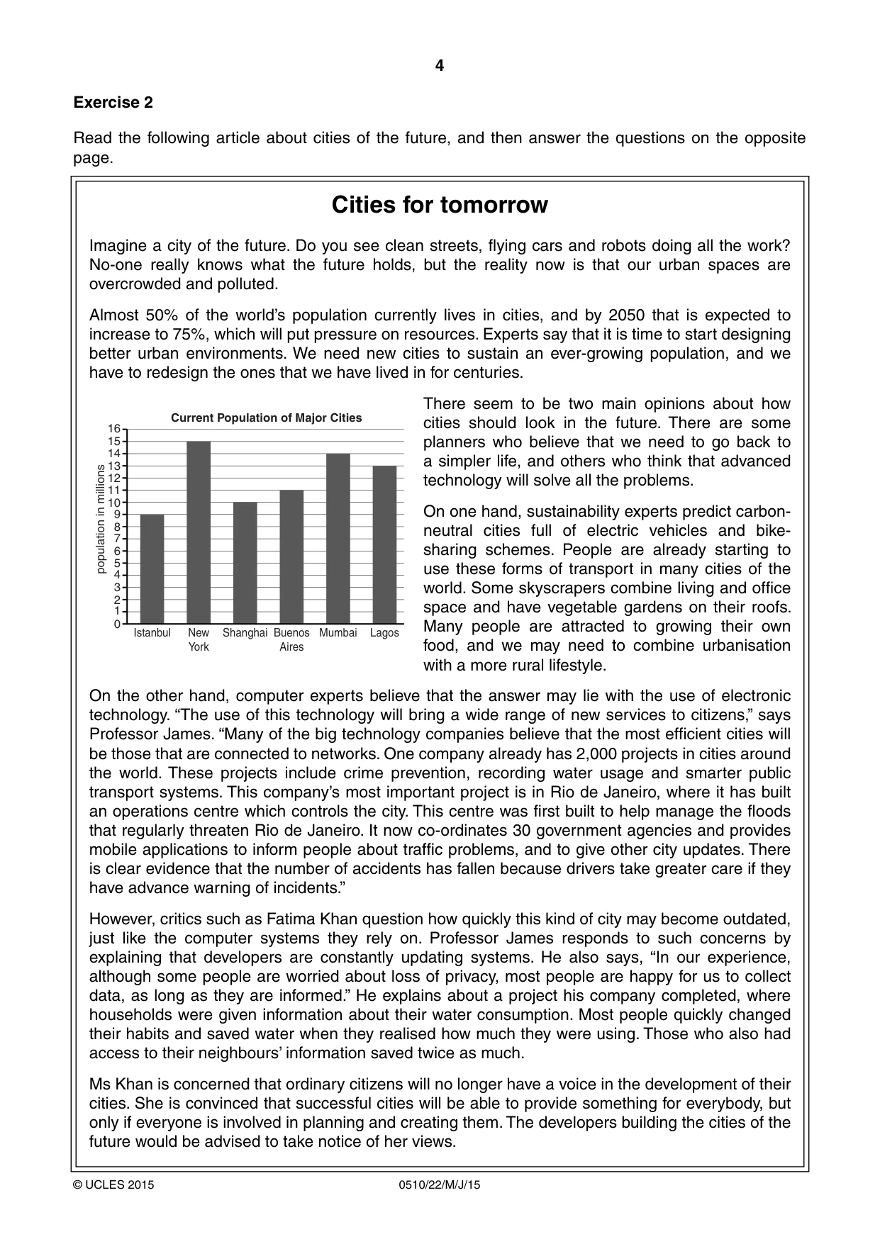 Cambridge IGCSE English - Second Language (oral endorsement) 0510 2015 May/June Paper 2 · Variant 2 question paper, page 4 of 16