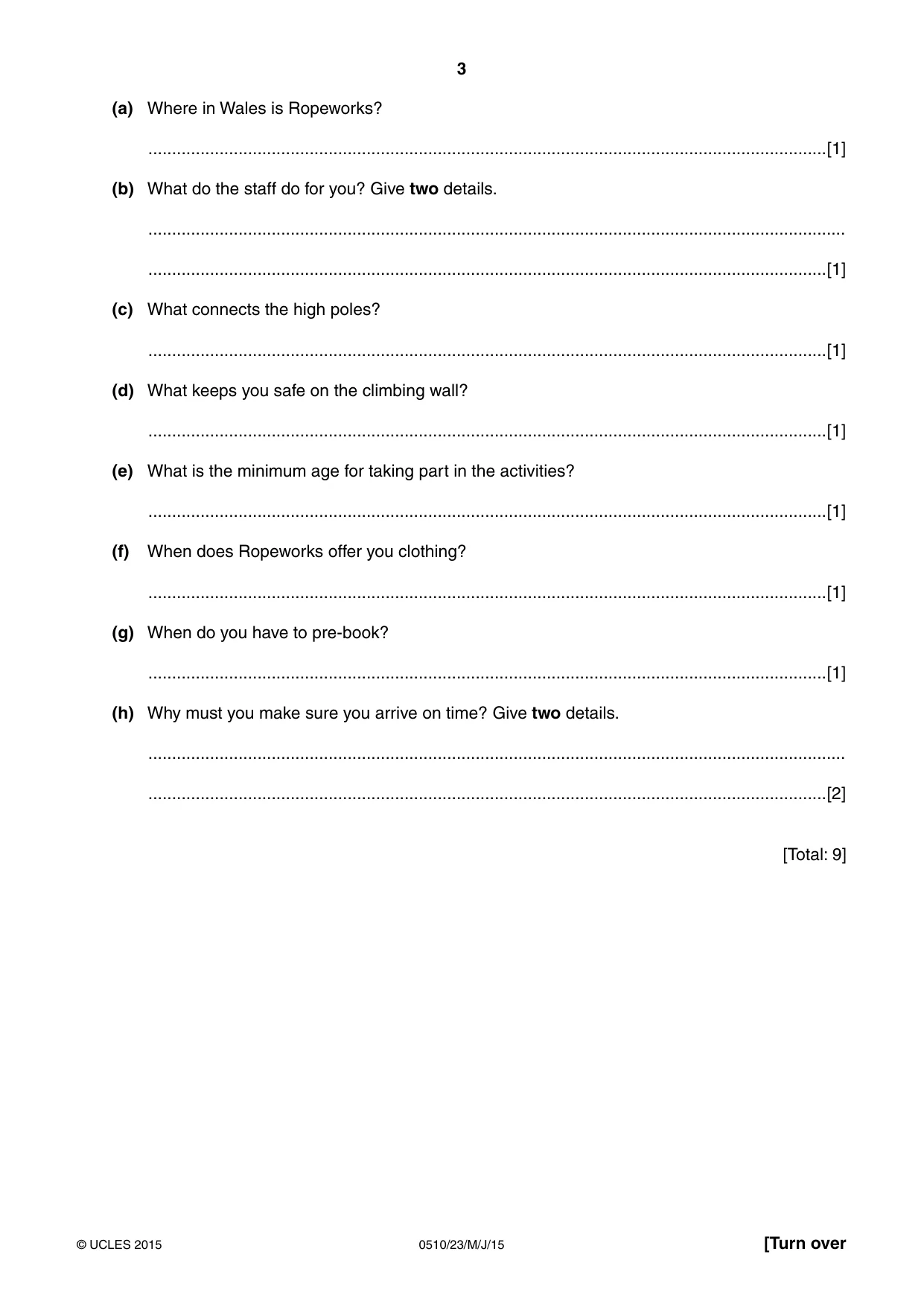 Cambridge IGCSE English - Second Language (oral endorsement) 0510 2015 May/June Paper 2 · Variant 3 question paper, page 3 of 16