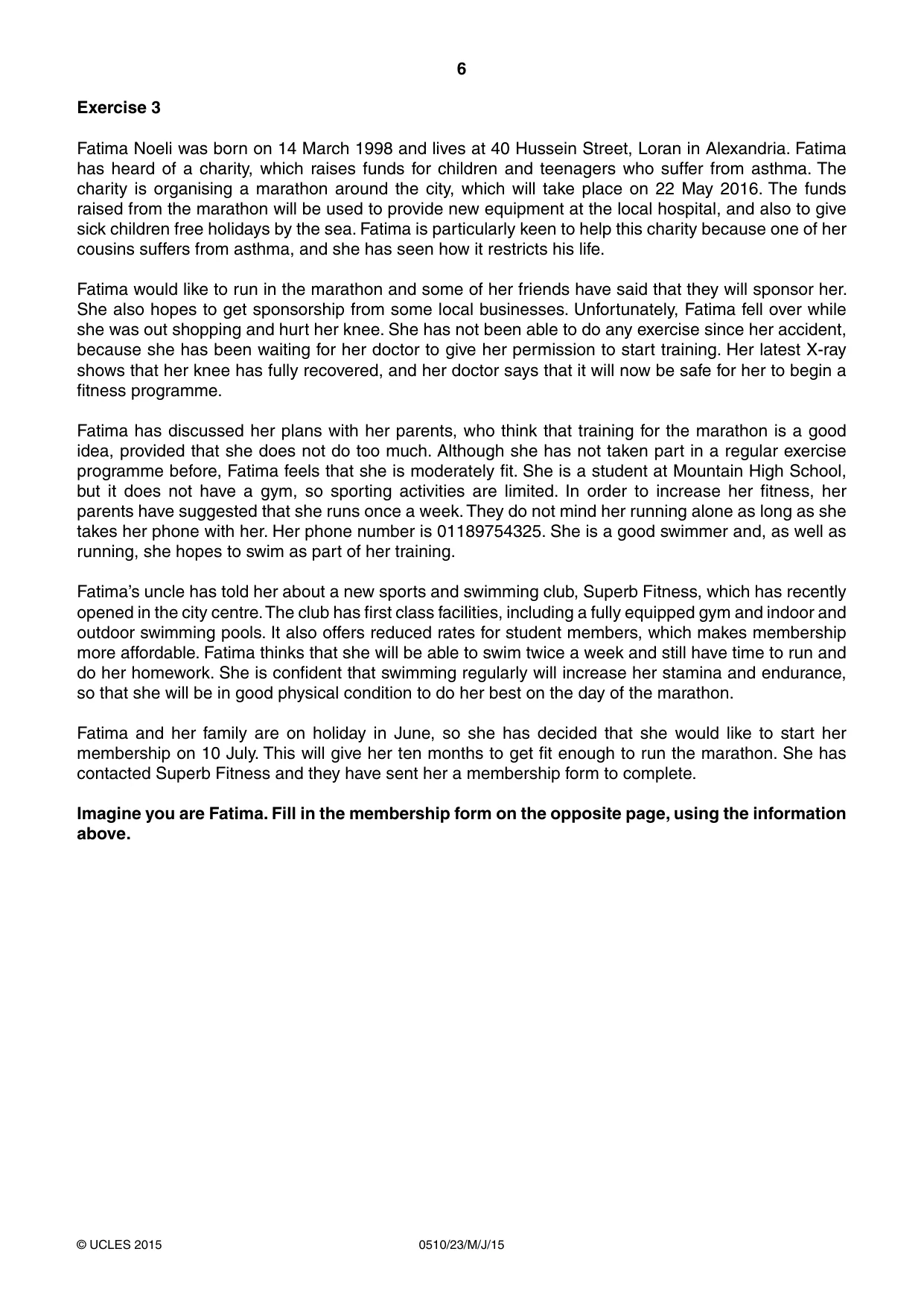 Cambridge IGCSE English - Second Language (oral endorsement) 0510 2015 May/June Paper 2 · Variant 3 question paper, page 6 of 16
