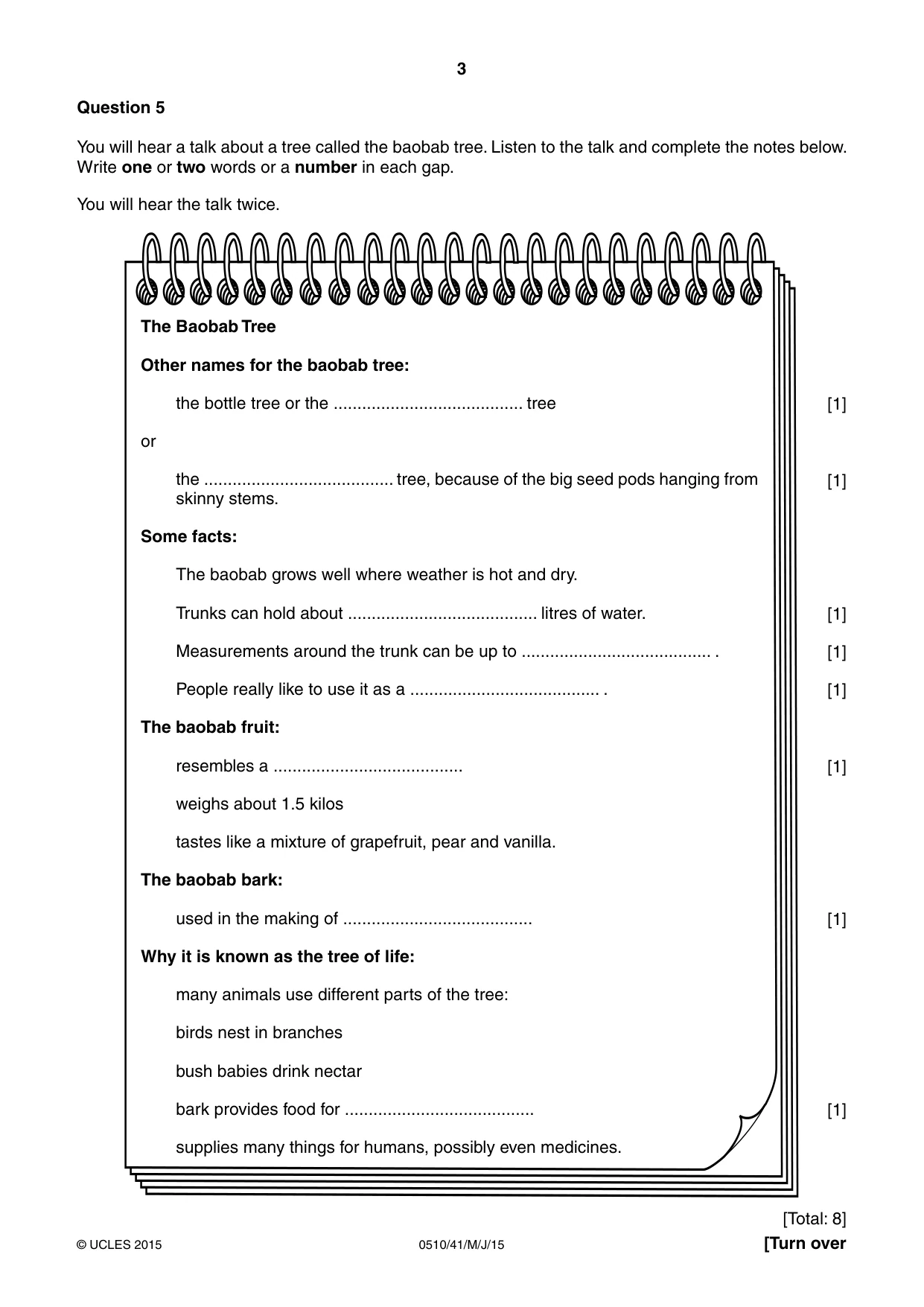 Cambridge IGCSE English - Second Language (oral endorsement) 0510 2015 May/June Paper 4 · Variant 1 question paper, page 3 of 12