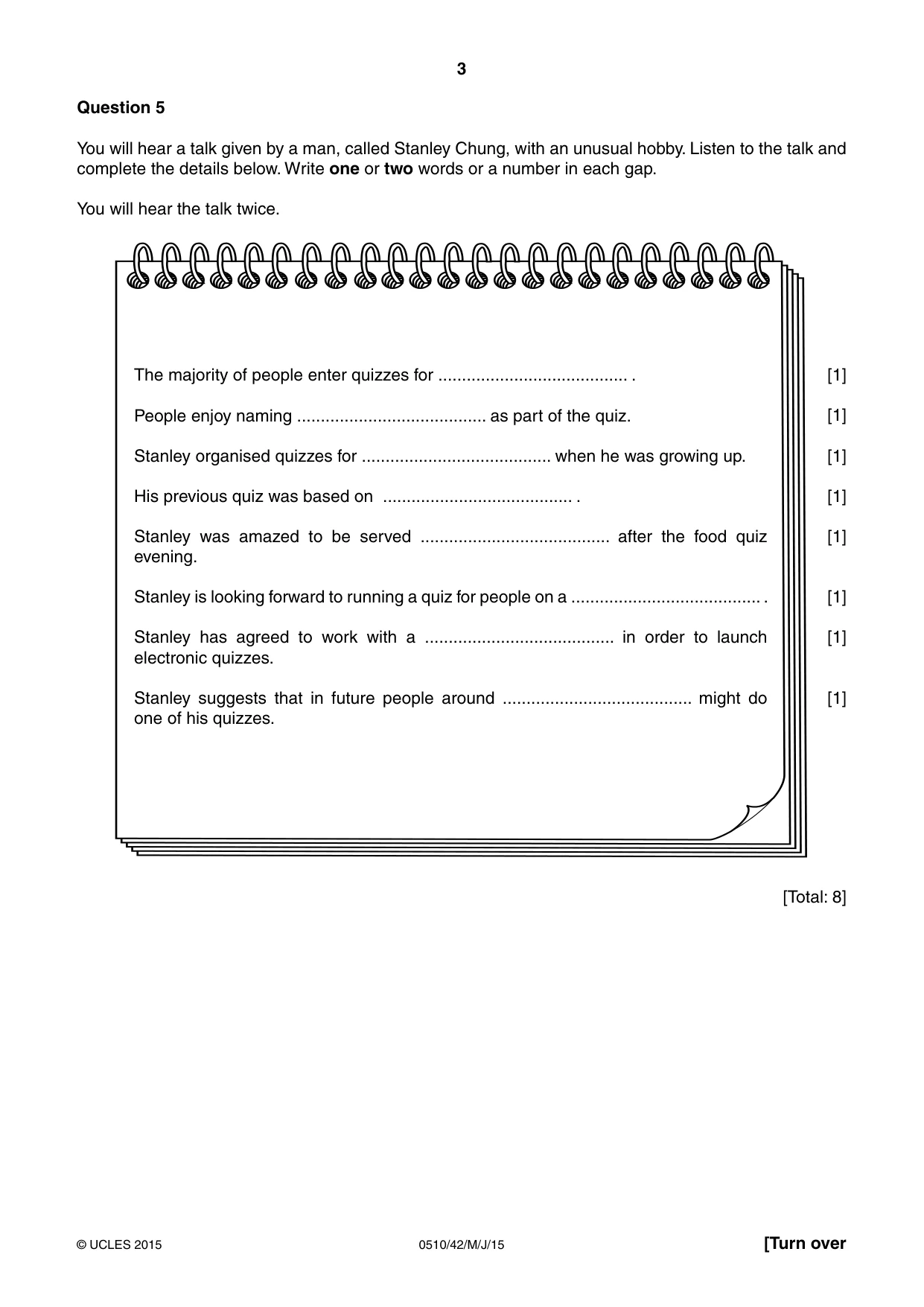 Cambridge IGCSE English - Second Language (oral endorsement) 0510 2015 May/June Paper 4 · Variant 2 question paper, page 3 of 12