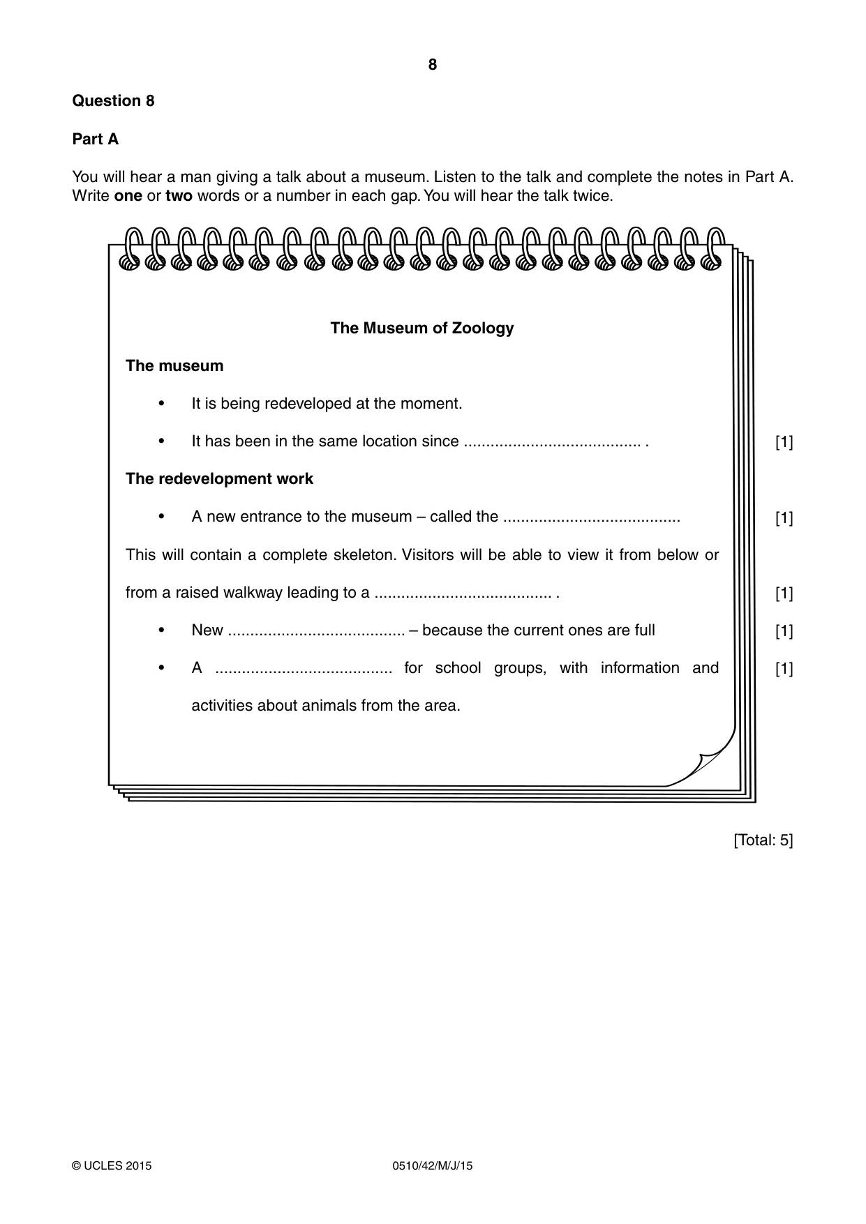 Cambridge IGCSE English - Second Language (oral endorsement) 0510 2015 May/June Paper 4 · Variant 2 question paper, page 8 of 12