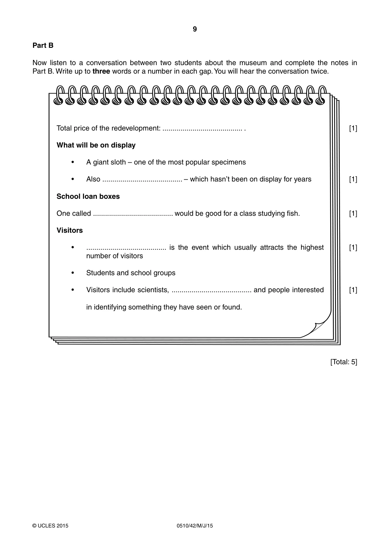 Cambridge IGCSE English - Second Language (oral endorsement) 0510 2015 May/June Paper 4 · Variant 2 question paper, page 9 of 12