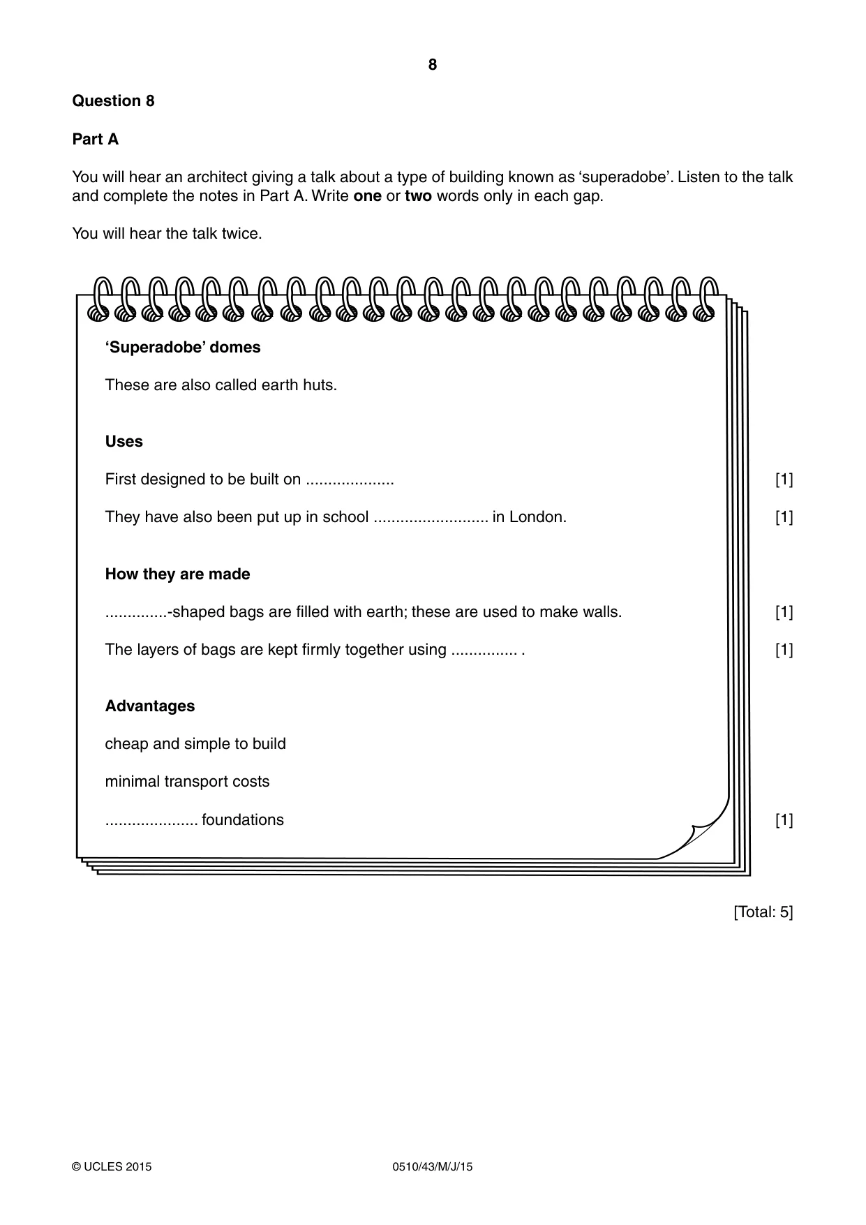 Cambridge IGCSE English - Second Language (oral endorsement) 0510 2015 May/June Paper 4 · Variant 3 question paper, page 8 of 12