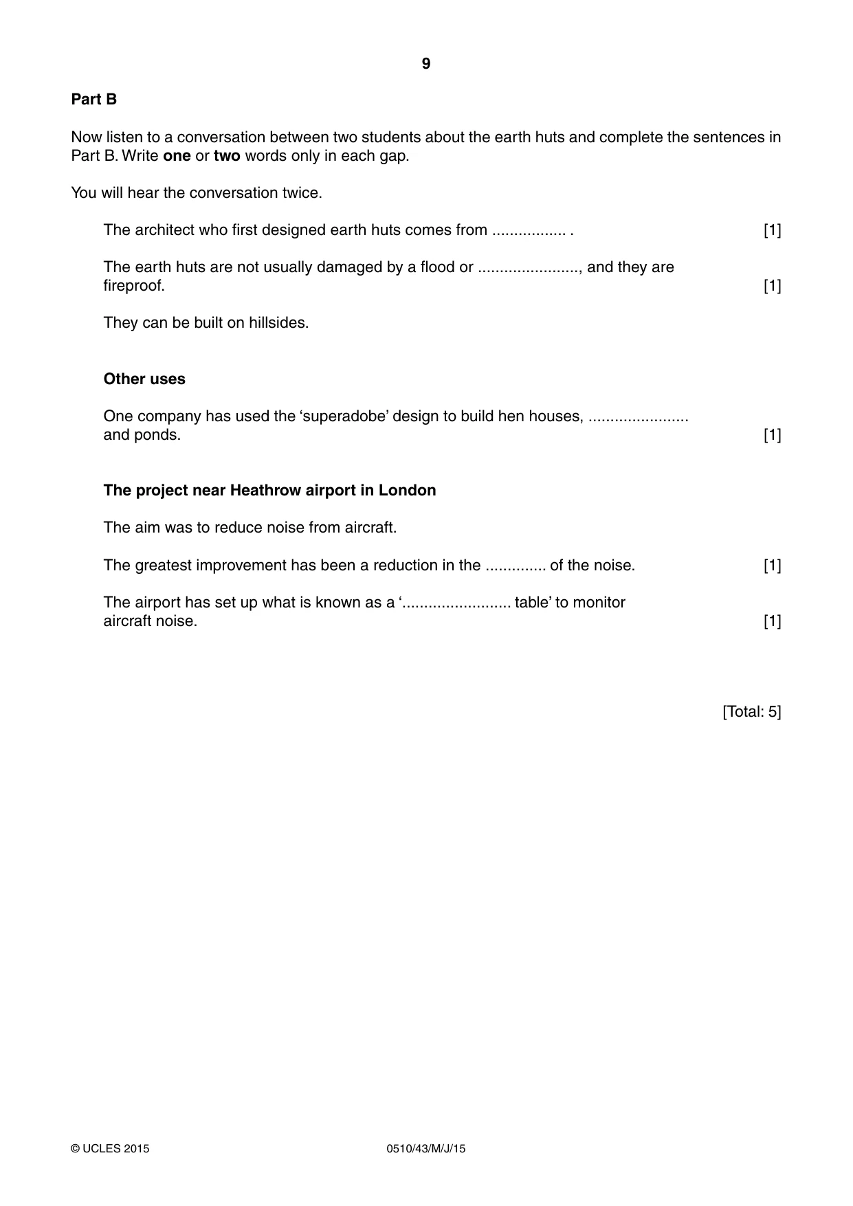 Cambridge IGCSE English - Second Language (oral endorsement) 0510 2015 May/June Paper 4 · Variant 3 question paper, page 9 of 12