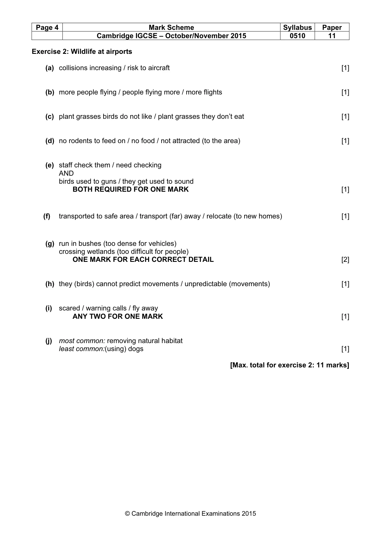 Mark scheme, page 4 of 11