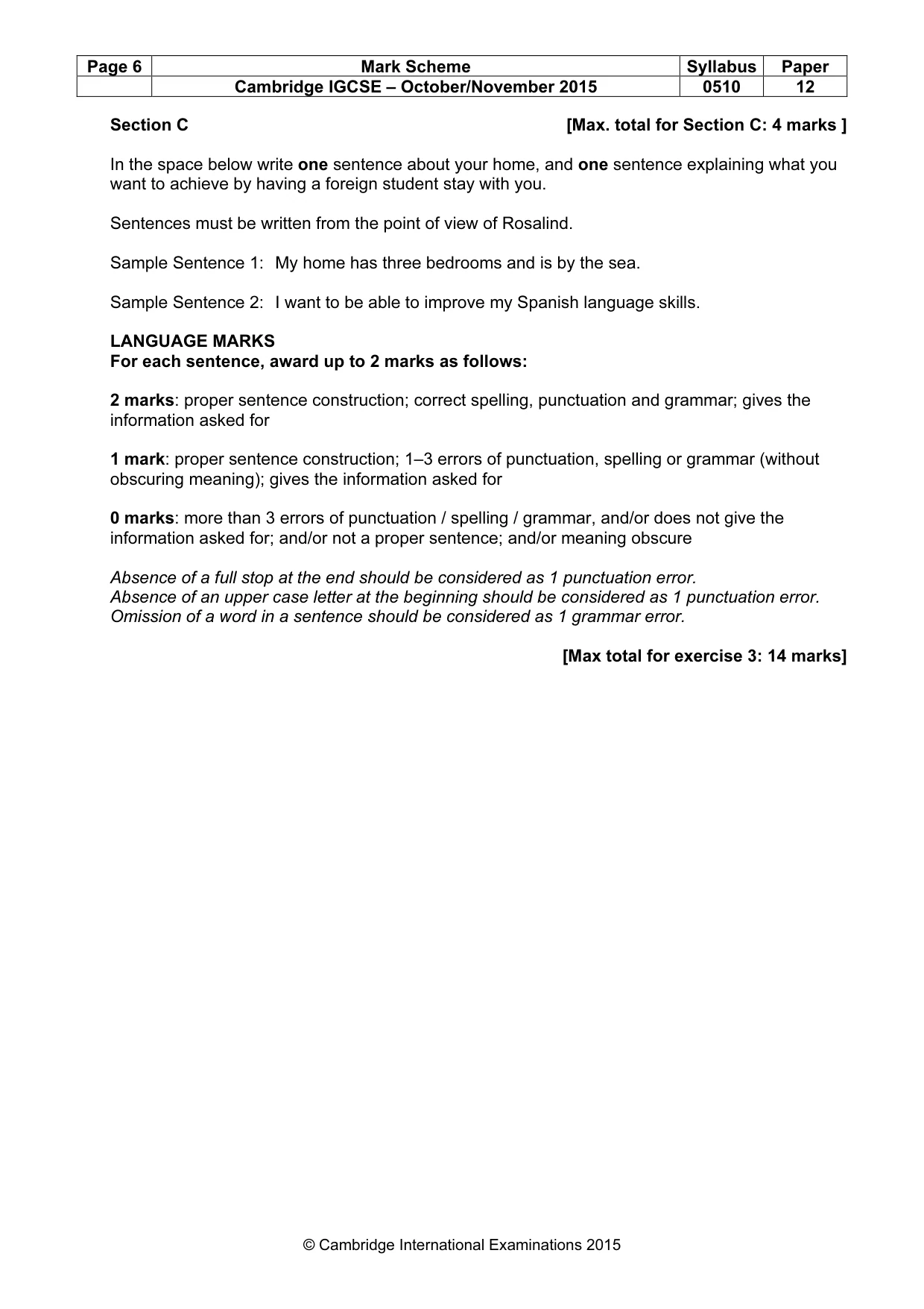 Mark scheme, page 6 of 11