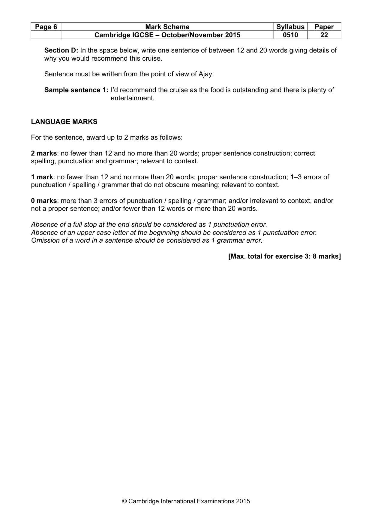 Mark scheme, page 6 of 11