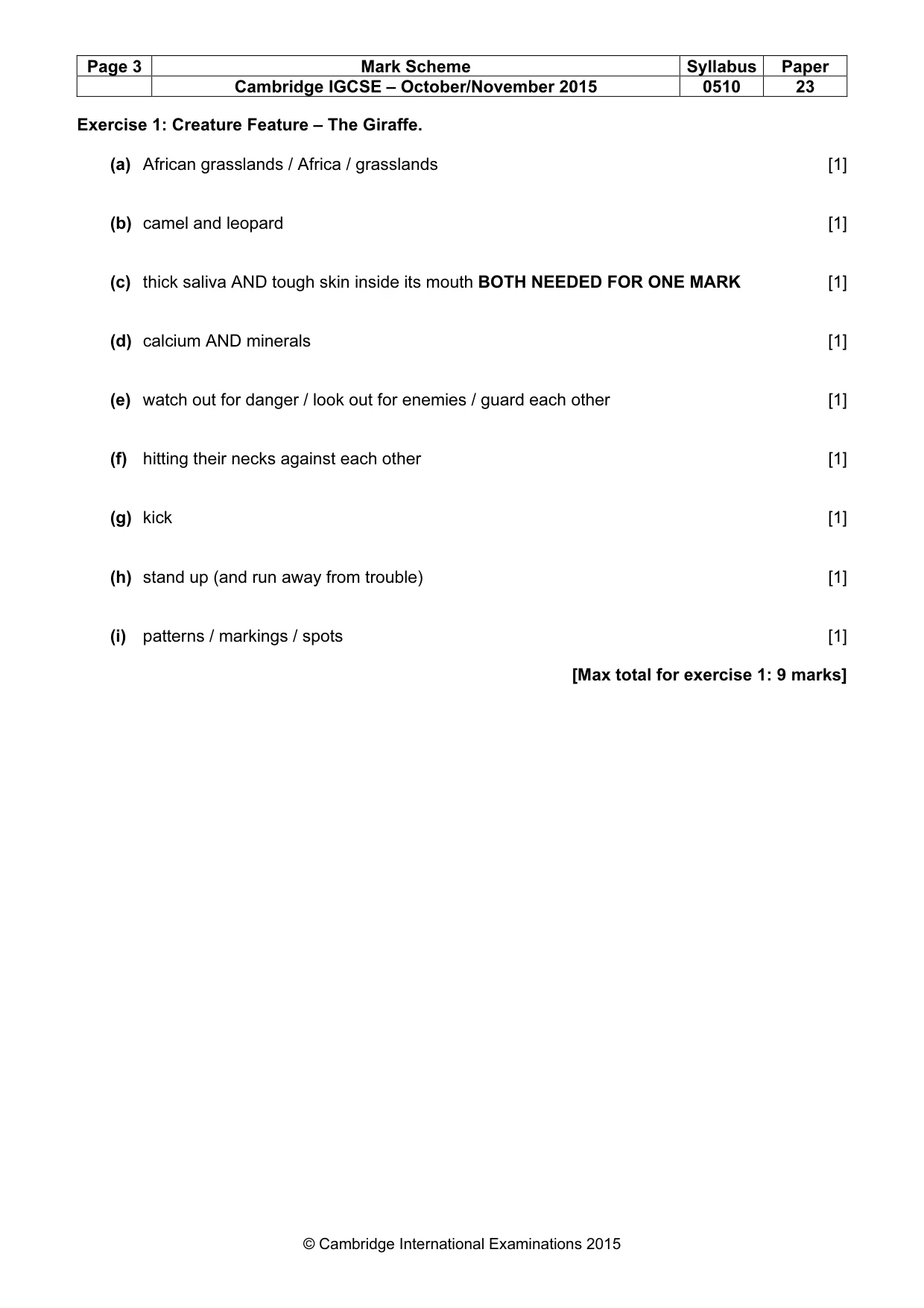 Mark scheme, page 3 of 10