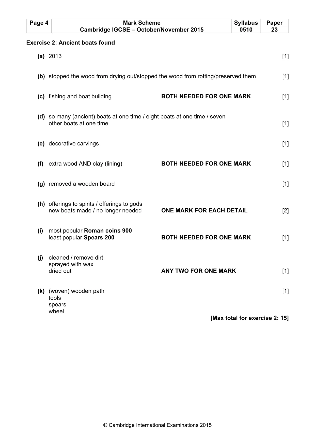 Mark scheme, page 4 of 10