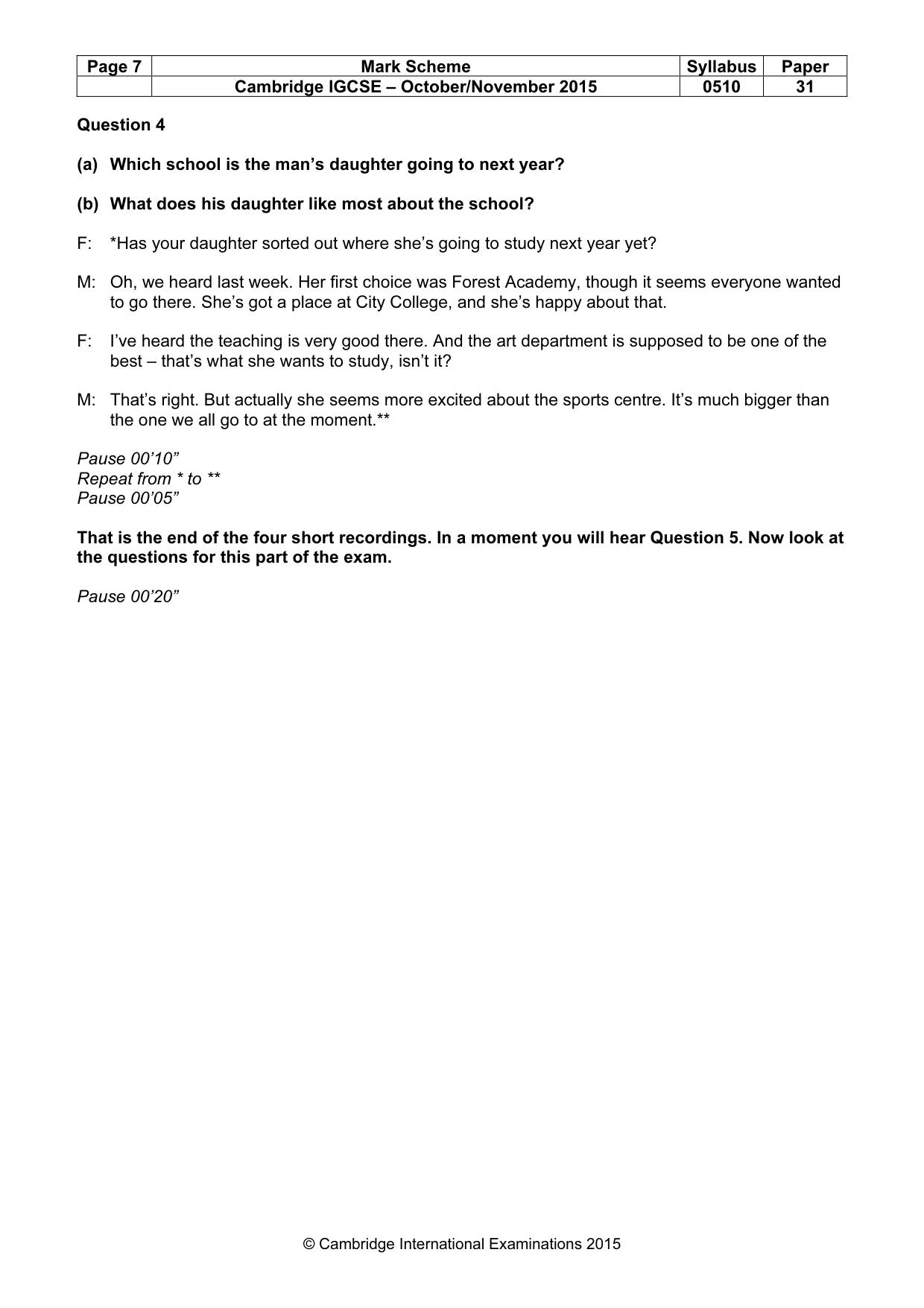 Mark scheme, page 7 of 13