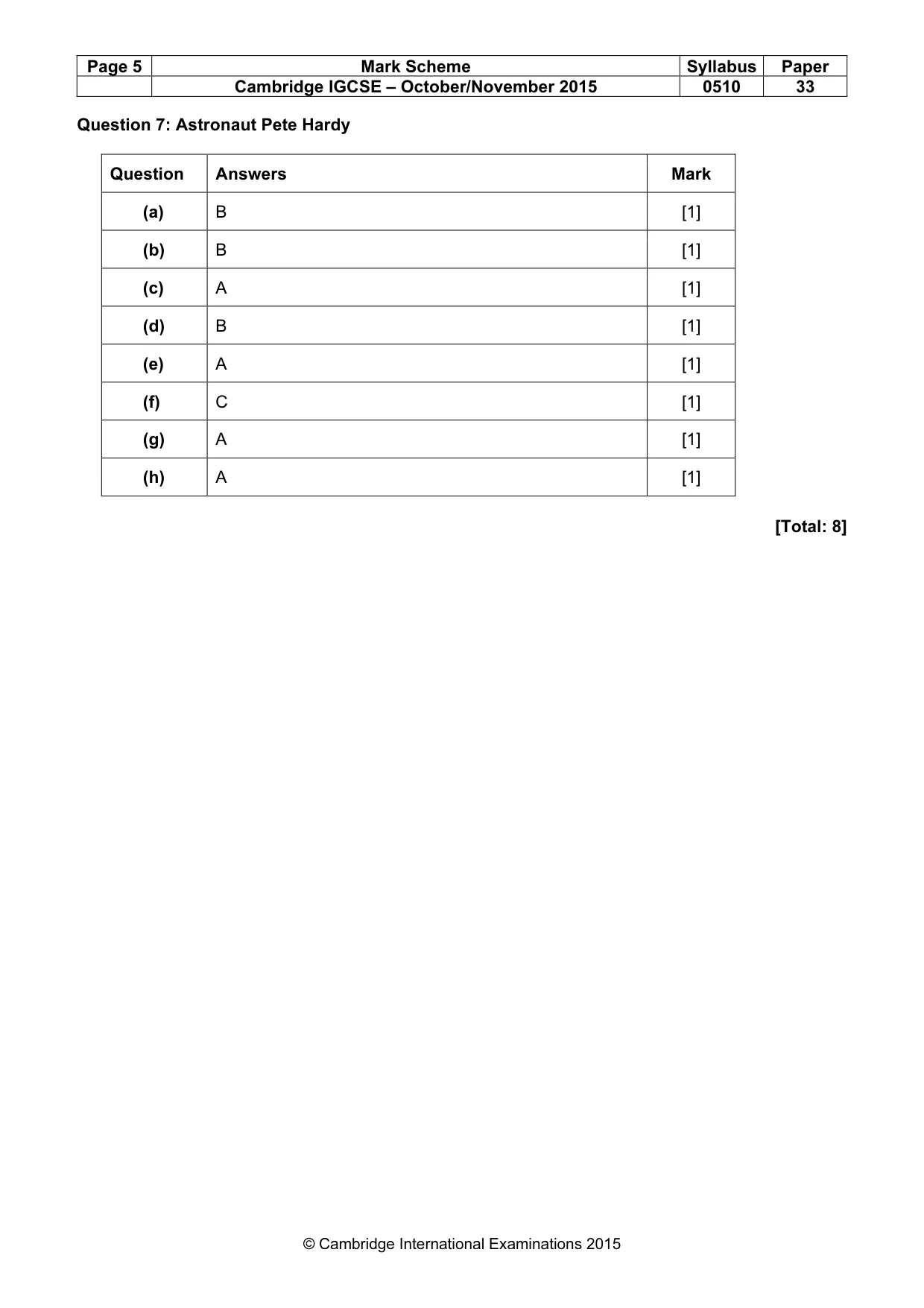 Mark scheme, page 5 of 12