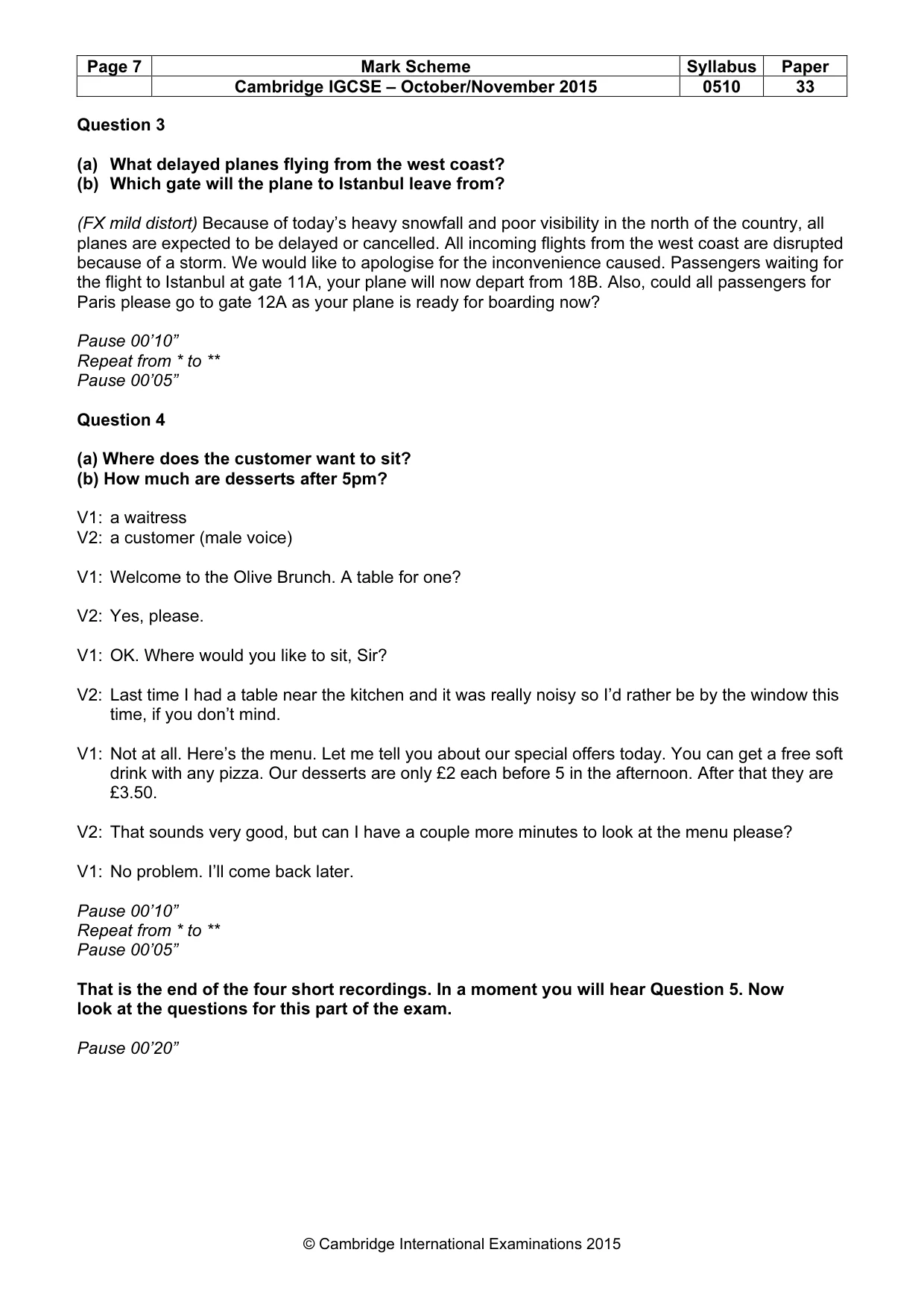 Mark scheme, page 7 of 12