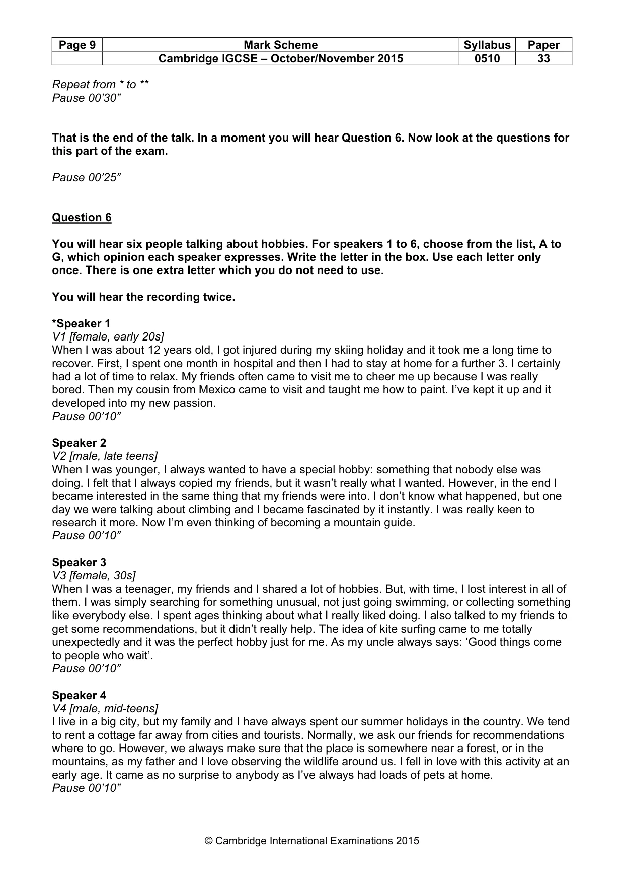 Mark scheme, page 9 of 12
