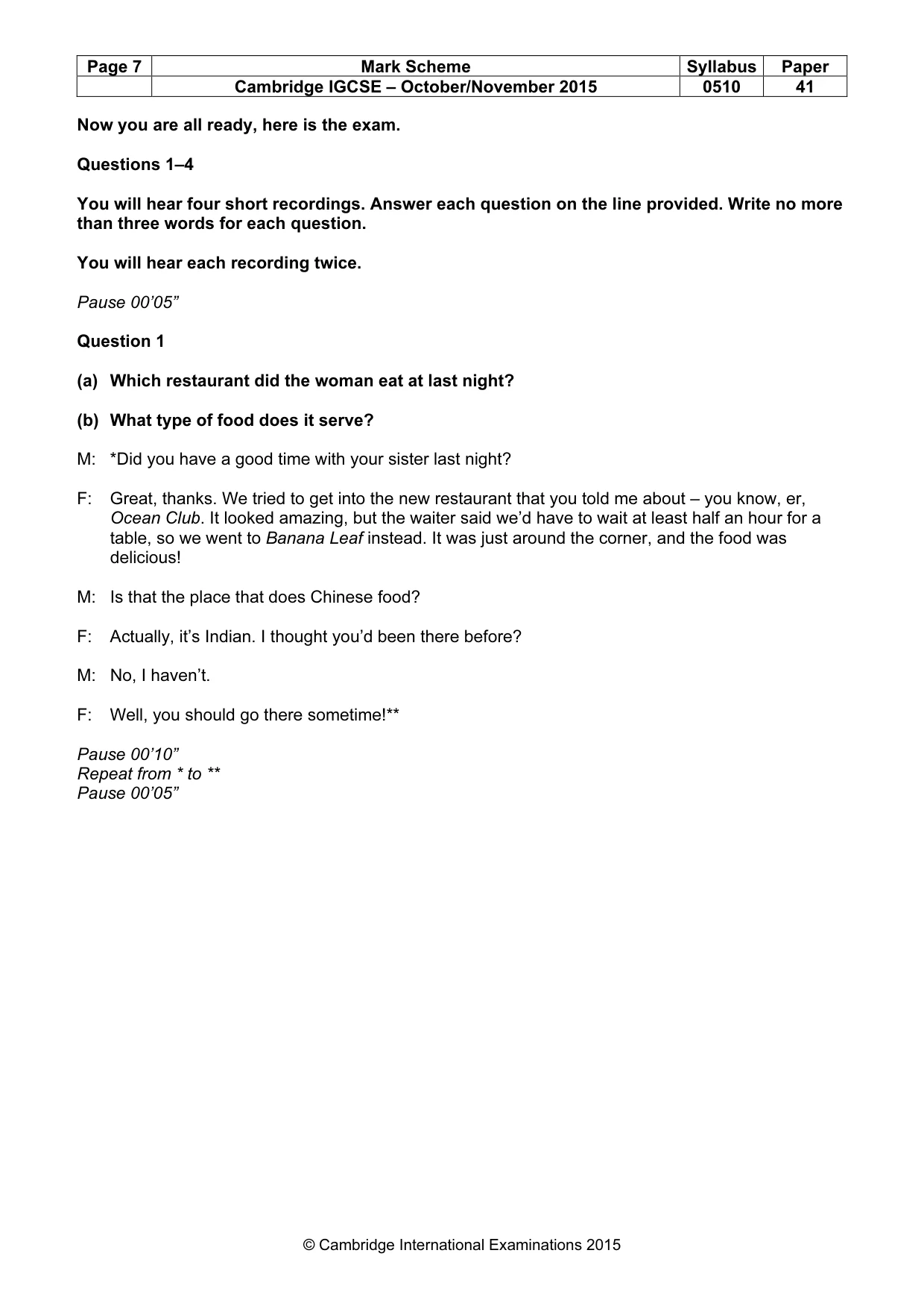 Mark scheme, page 7 of 18
