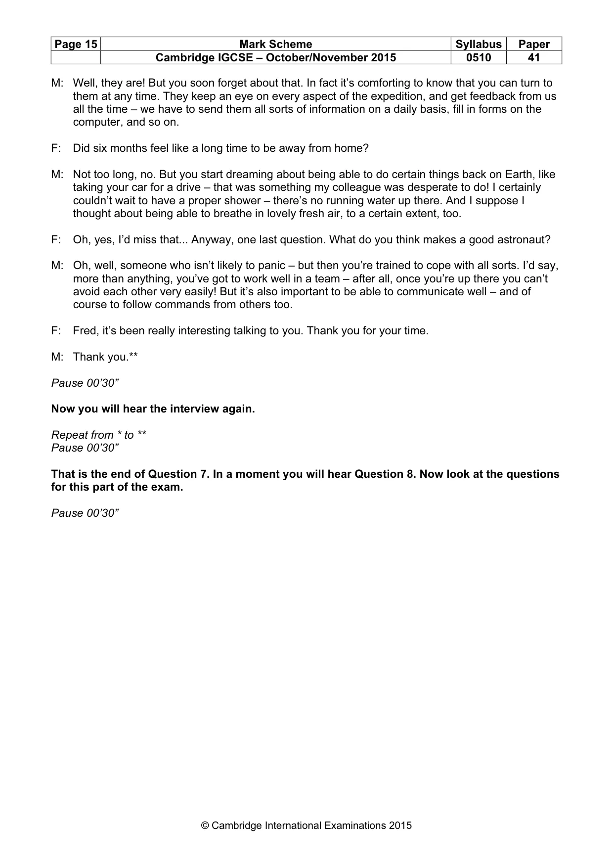 Mark scheme, page 15 of 18