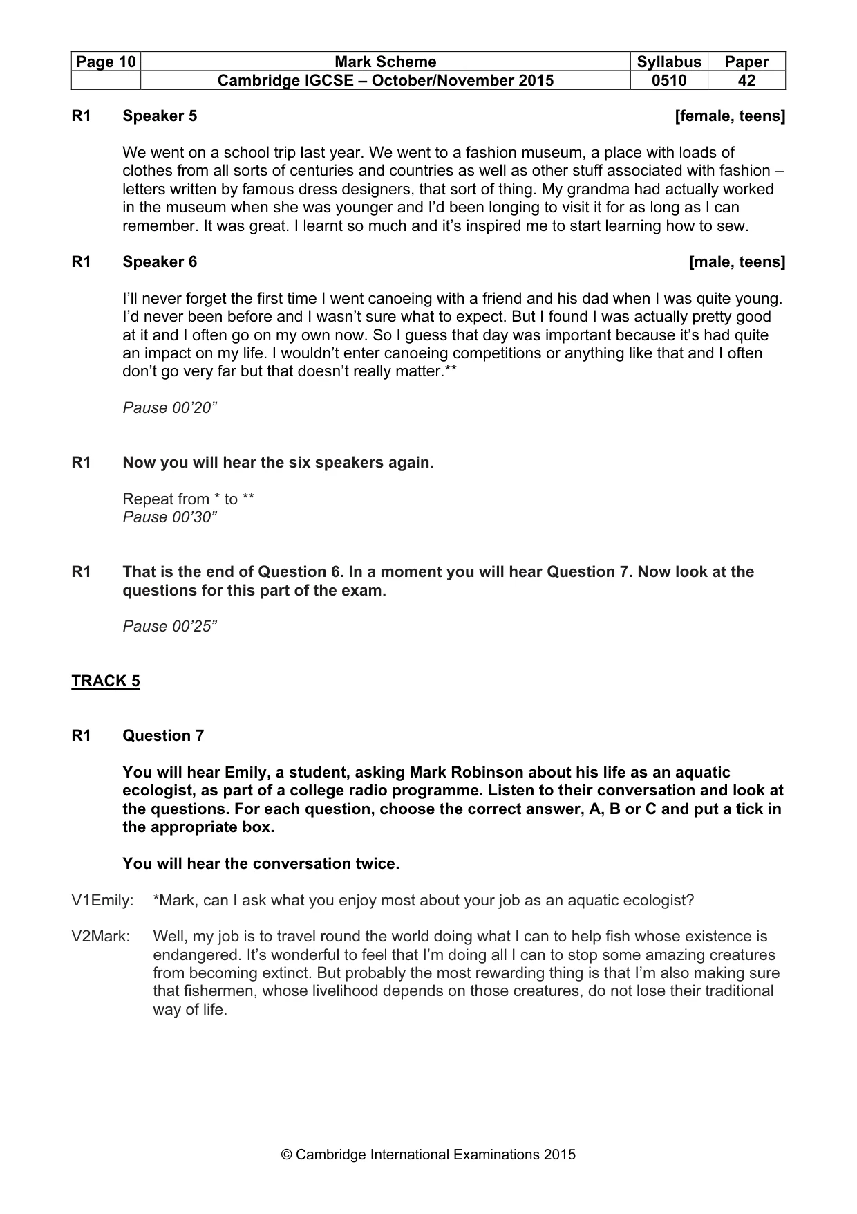 Mark scheme, page 10 of 14