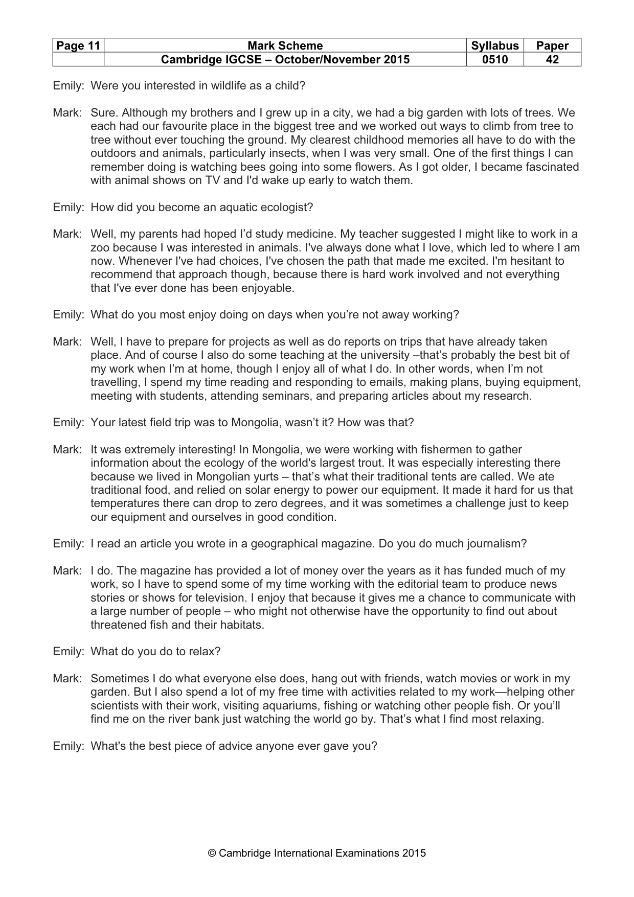 Mark scheme, page 11 of 14
