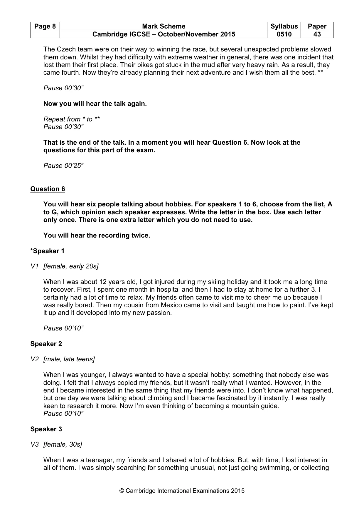 Mark scheme, page 8 of 13