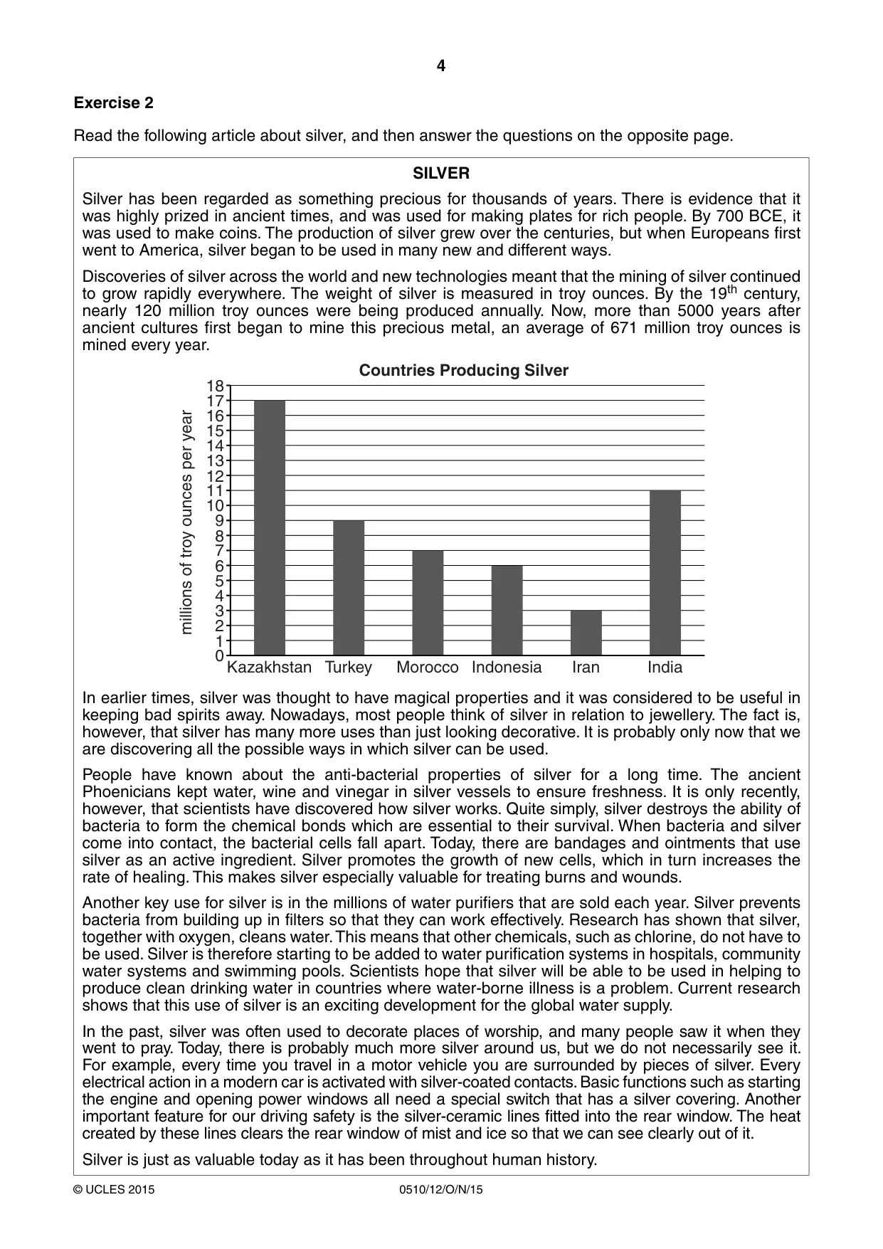 Cambridge IGCSE English - Second Language (oral endorsement) 0510 2015 Oct/Nov Paper 1 · Variant 2 question paper, page 4 of 16
