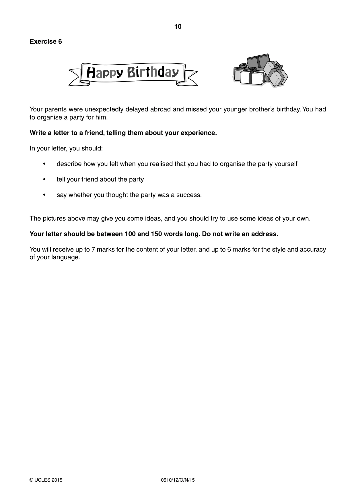 Cambridge IGCSE English - Second Language (oral endorsement) 0510 2015 Oct/Nov Paper 1 · Variant 2 question paper, page 10 of 16