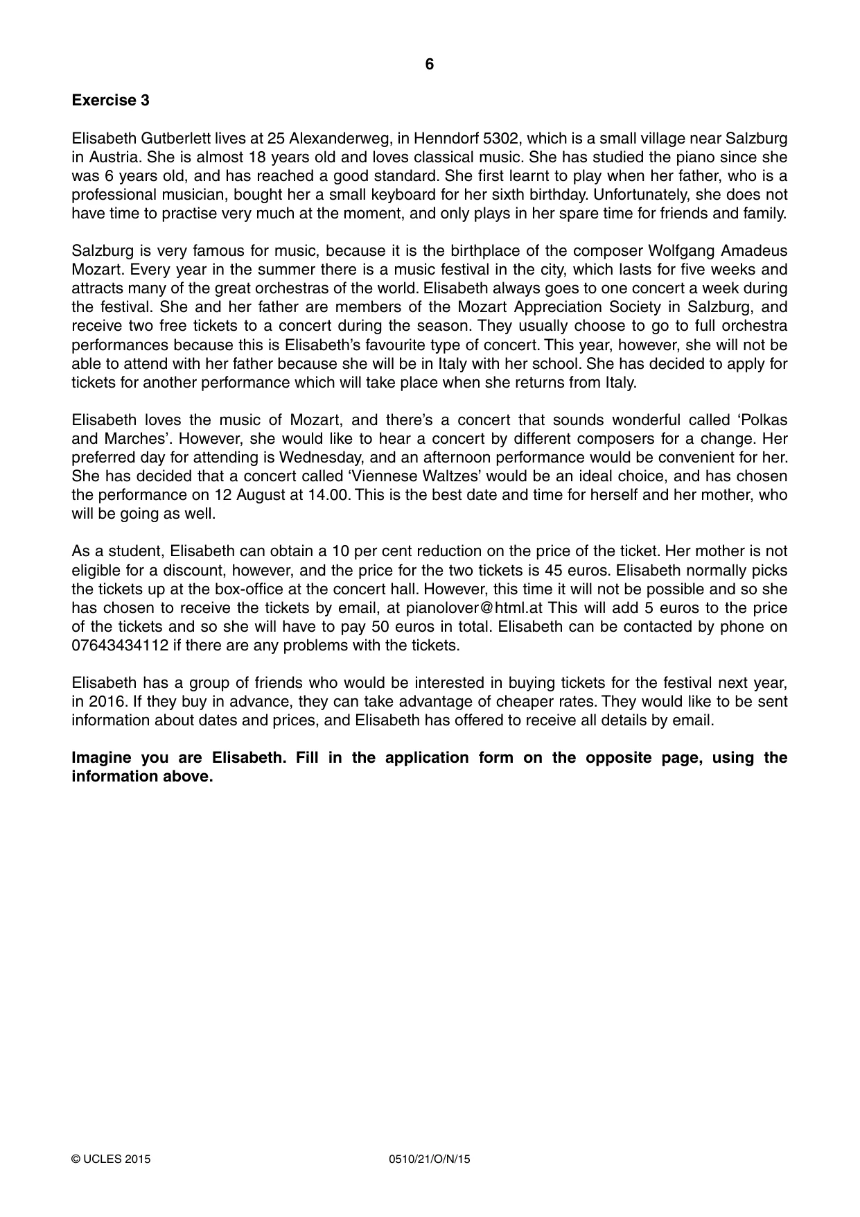 Cambridge IGCSE English - Second Language (oral endorsement) 0510 2015 Oct/Nov Paper 2 · Variant 1 question paper, page 6 of 16