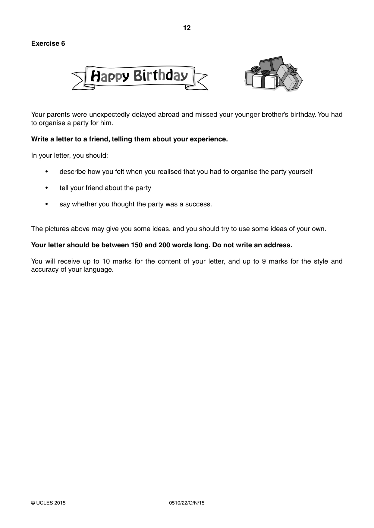 Cambridge IGCSE English - Second Language (oral endorsement) 0510 2015 Oct/Nov Paper 2 · Variant 2 question paper, page 12 of 16