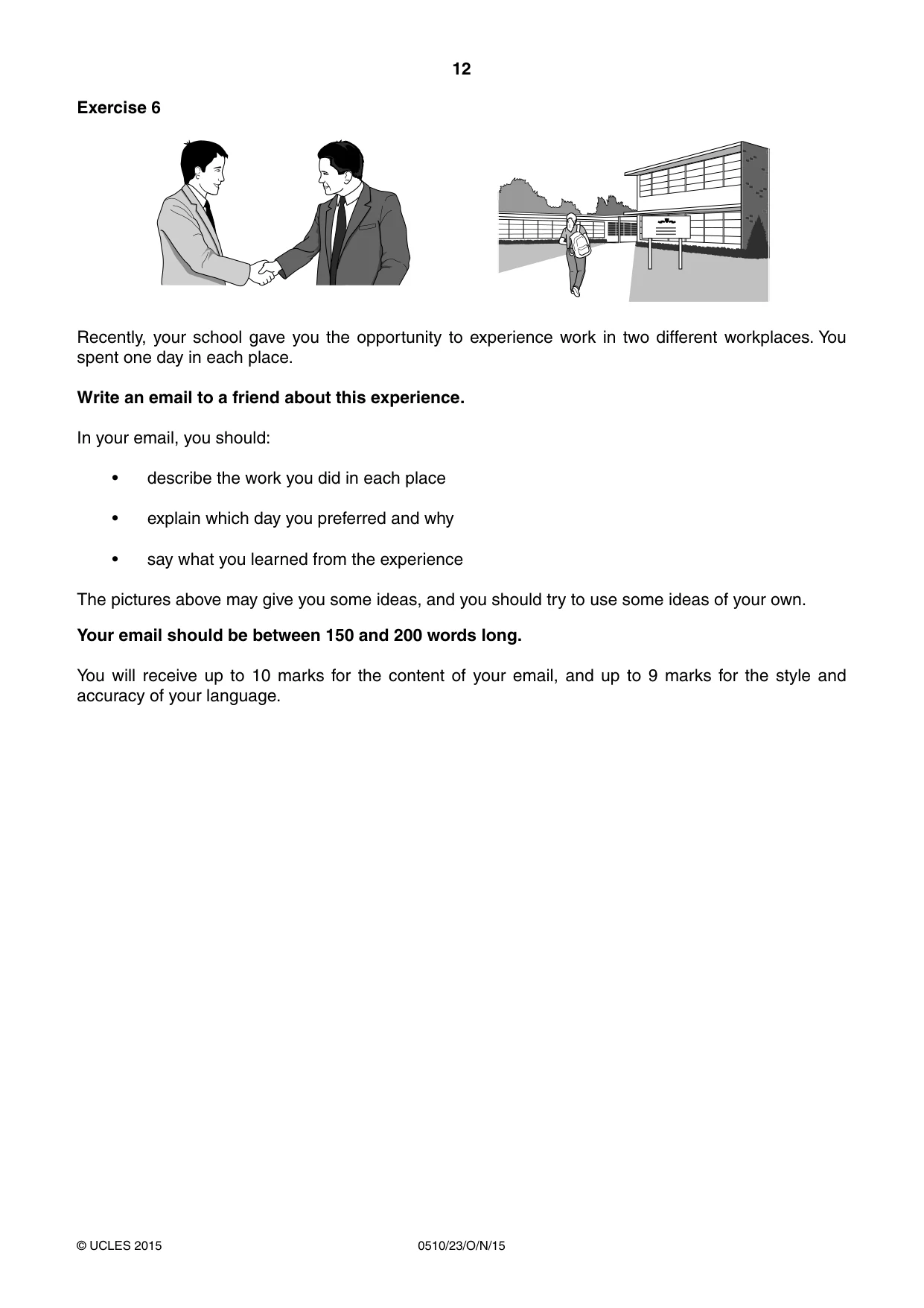 Cambridge IGCSE English - Second Language (oral endorsement) 0510 2015 Oct/Nov Paper 2 · Variant 3 question paper, page 12 of 16